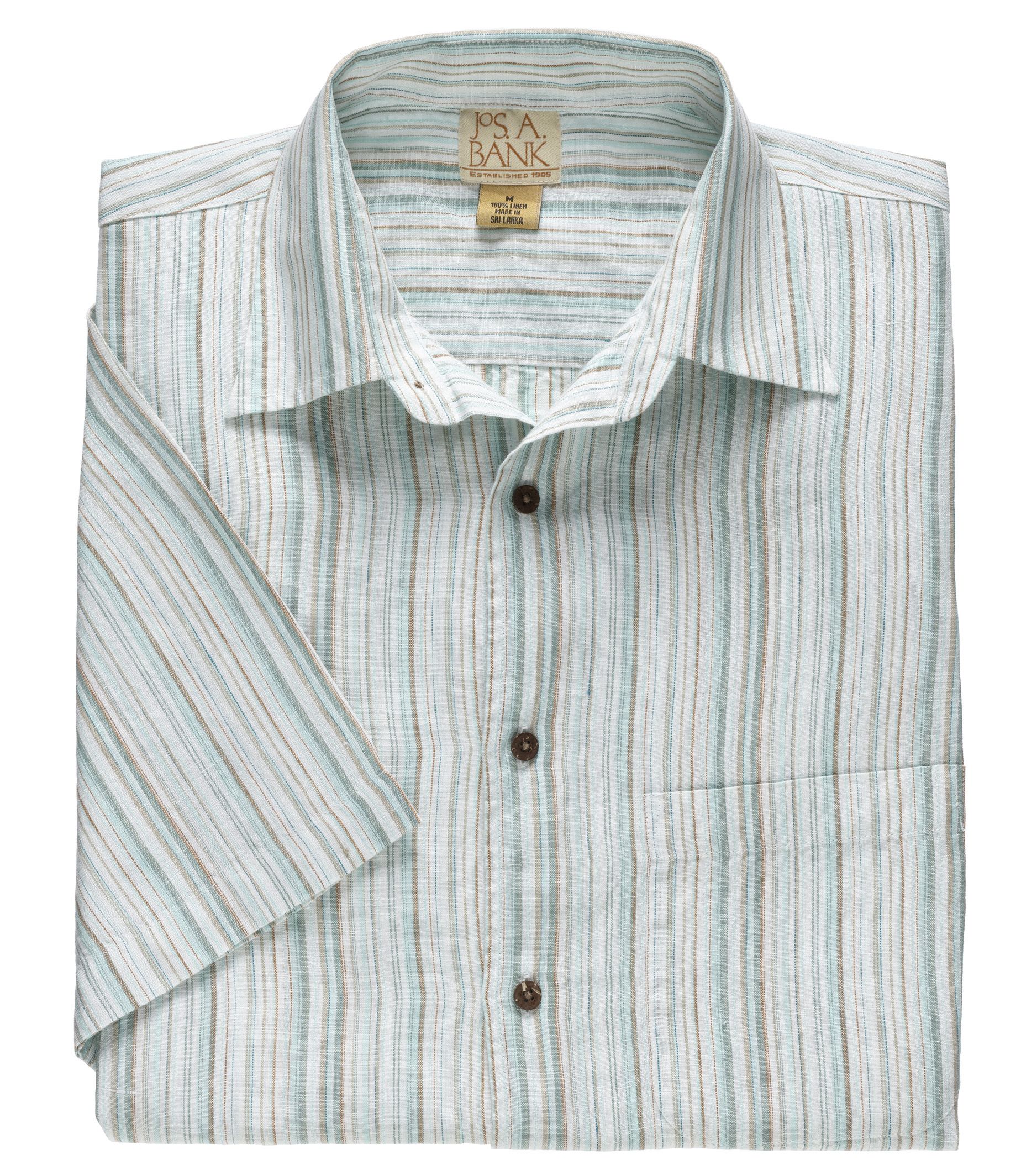 VIP Linen Point Collar Short-Sleeve Pattern Sportshirt