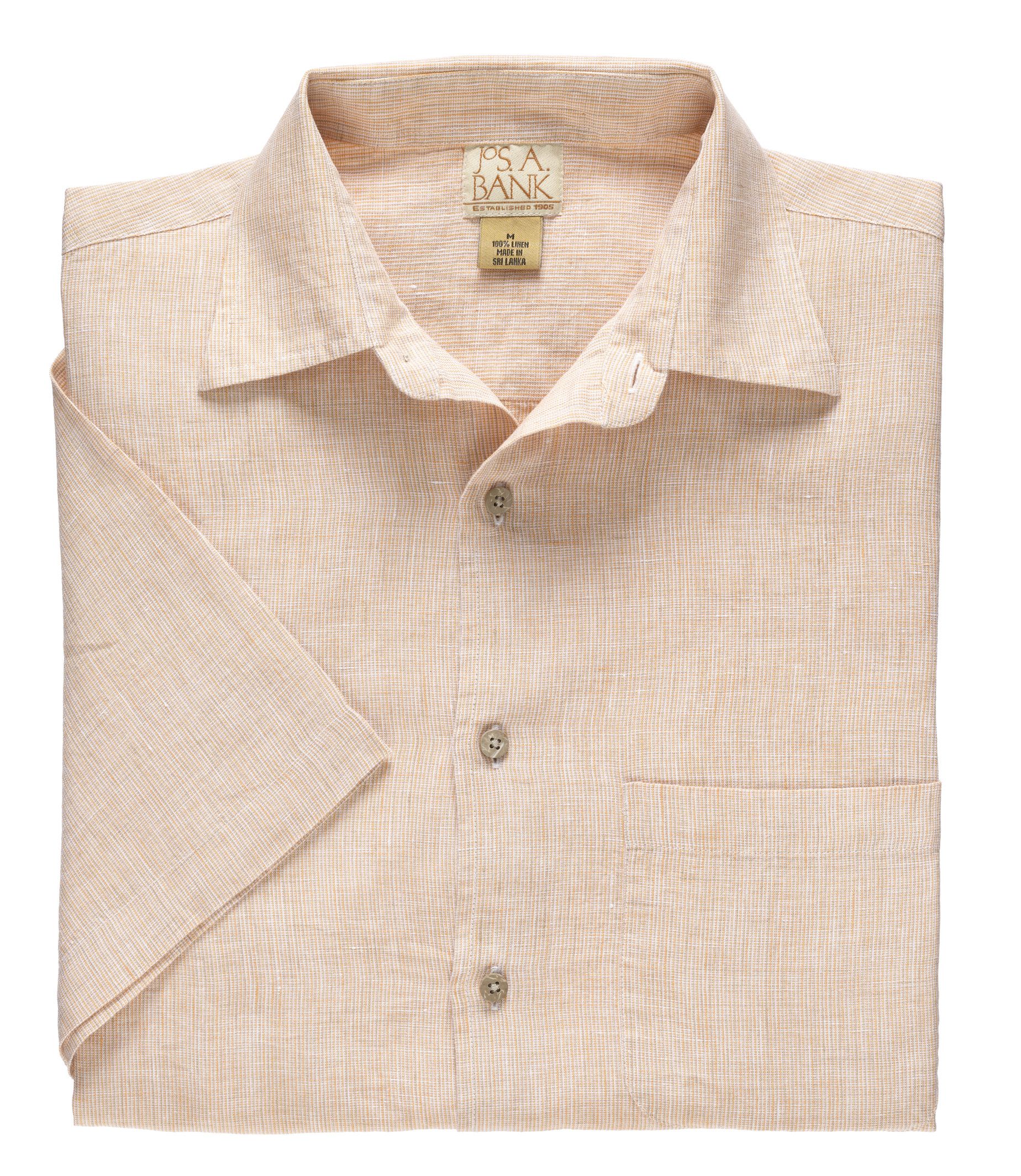 VIP Linen Point Collar Short-Sleeve Pattern Sportshirt
