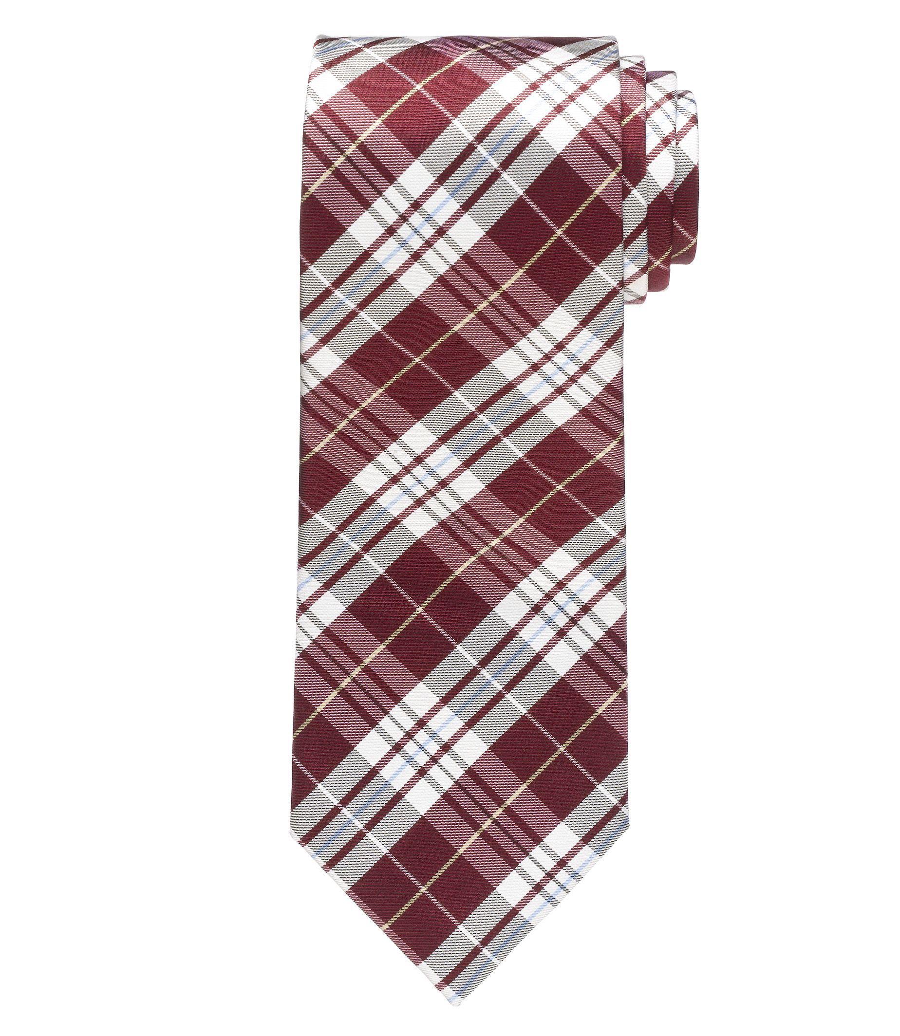 burgundy plaid tie