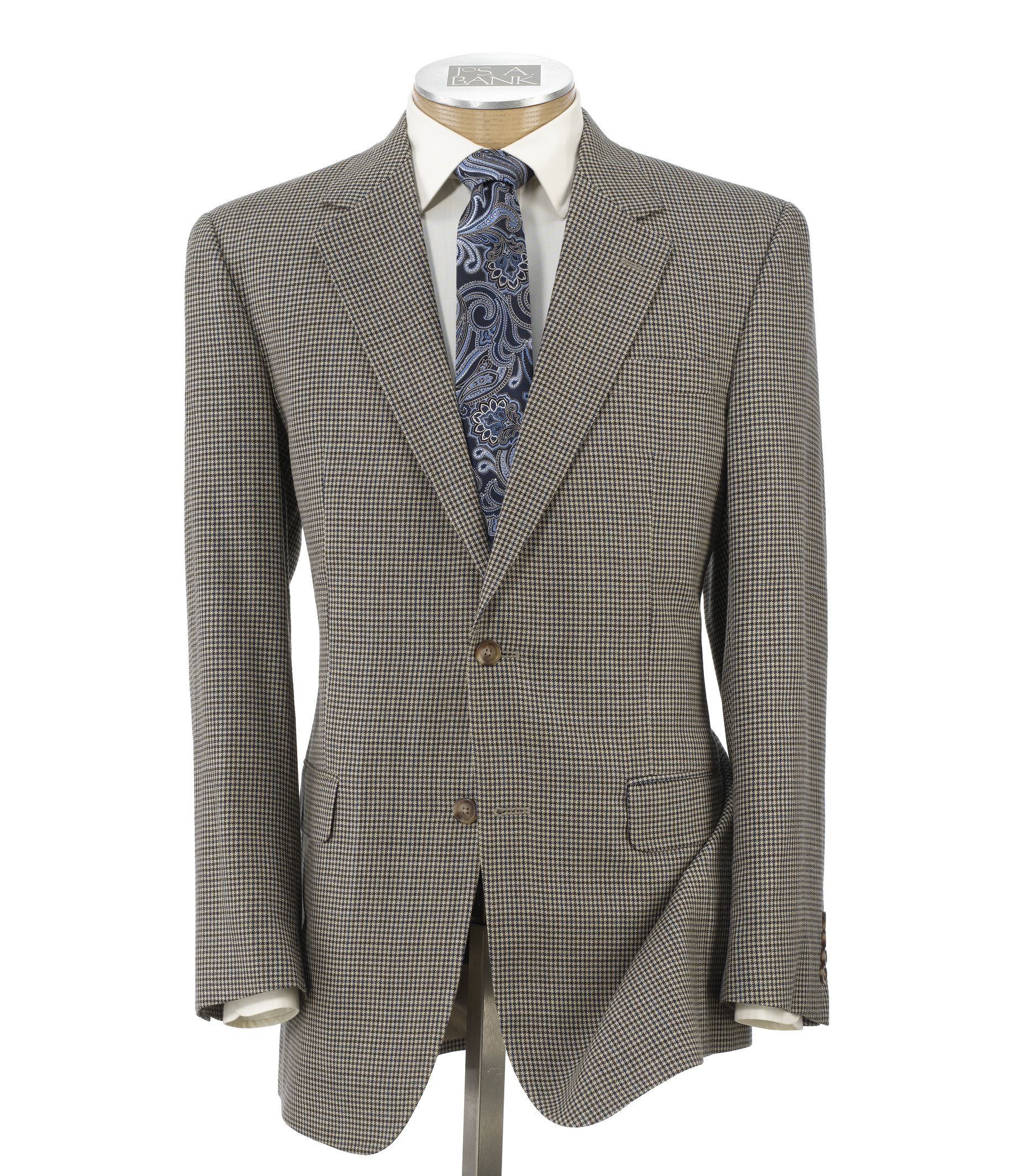 Executive 2-Button Silk/Wool Check Sportcoat