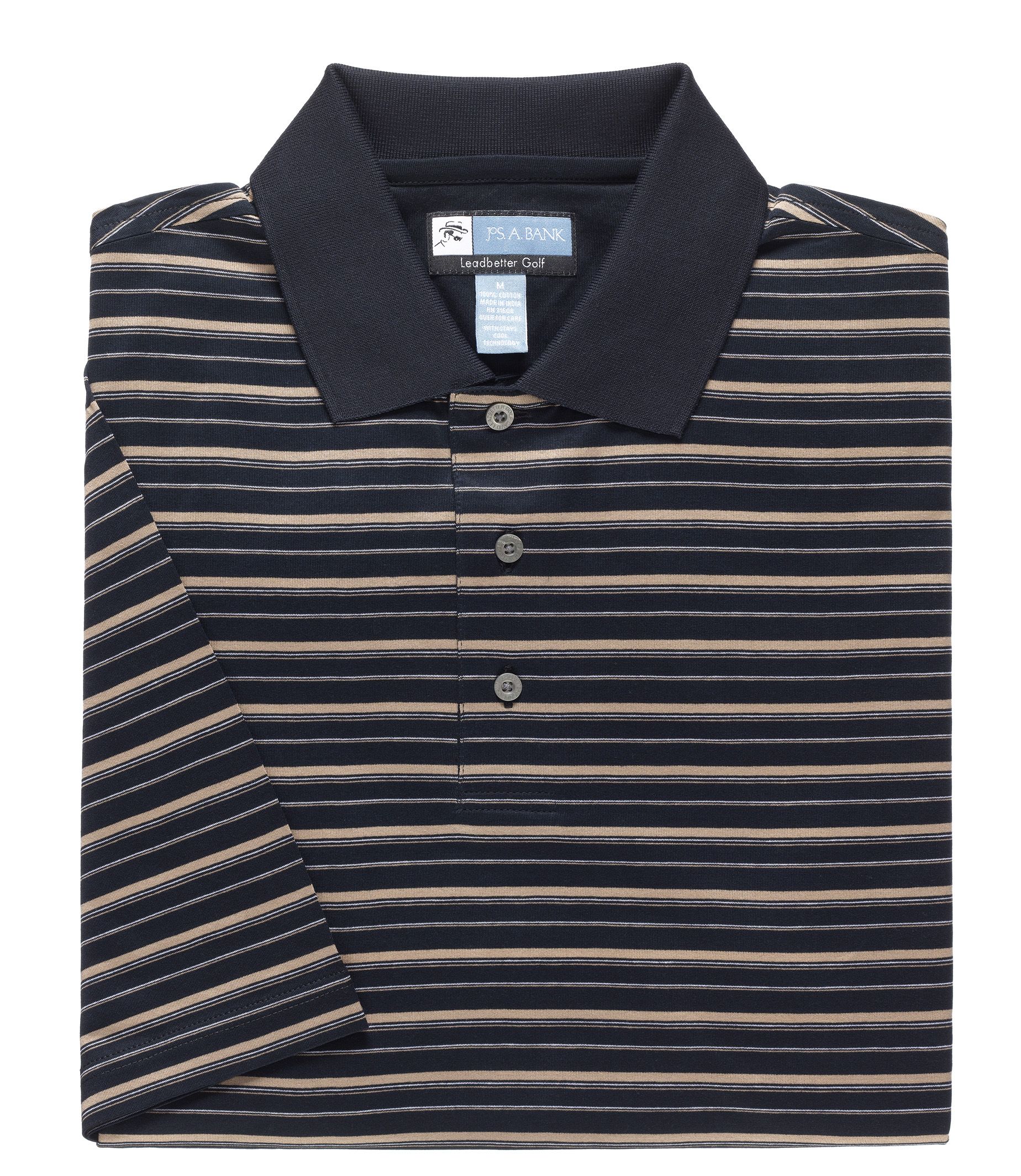 David Leadbetter Stays Cool Multi Stripe Golf Polo