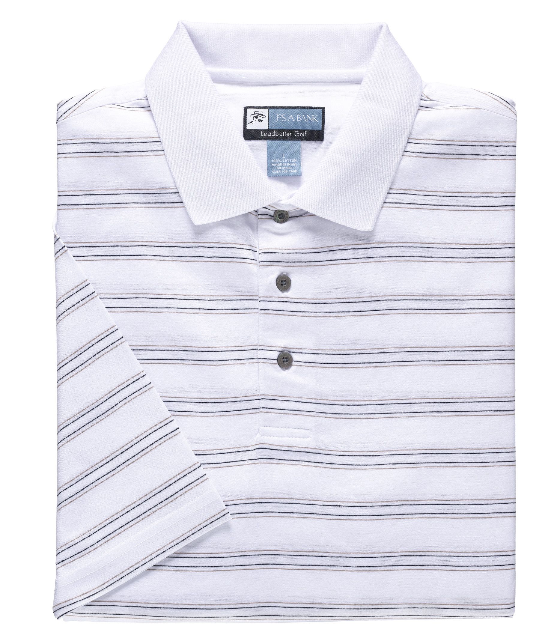 David Leadbetter Stays Cool Multi Stripe Golf Polo