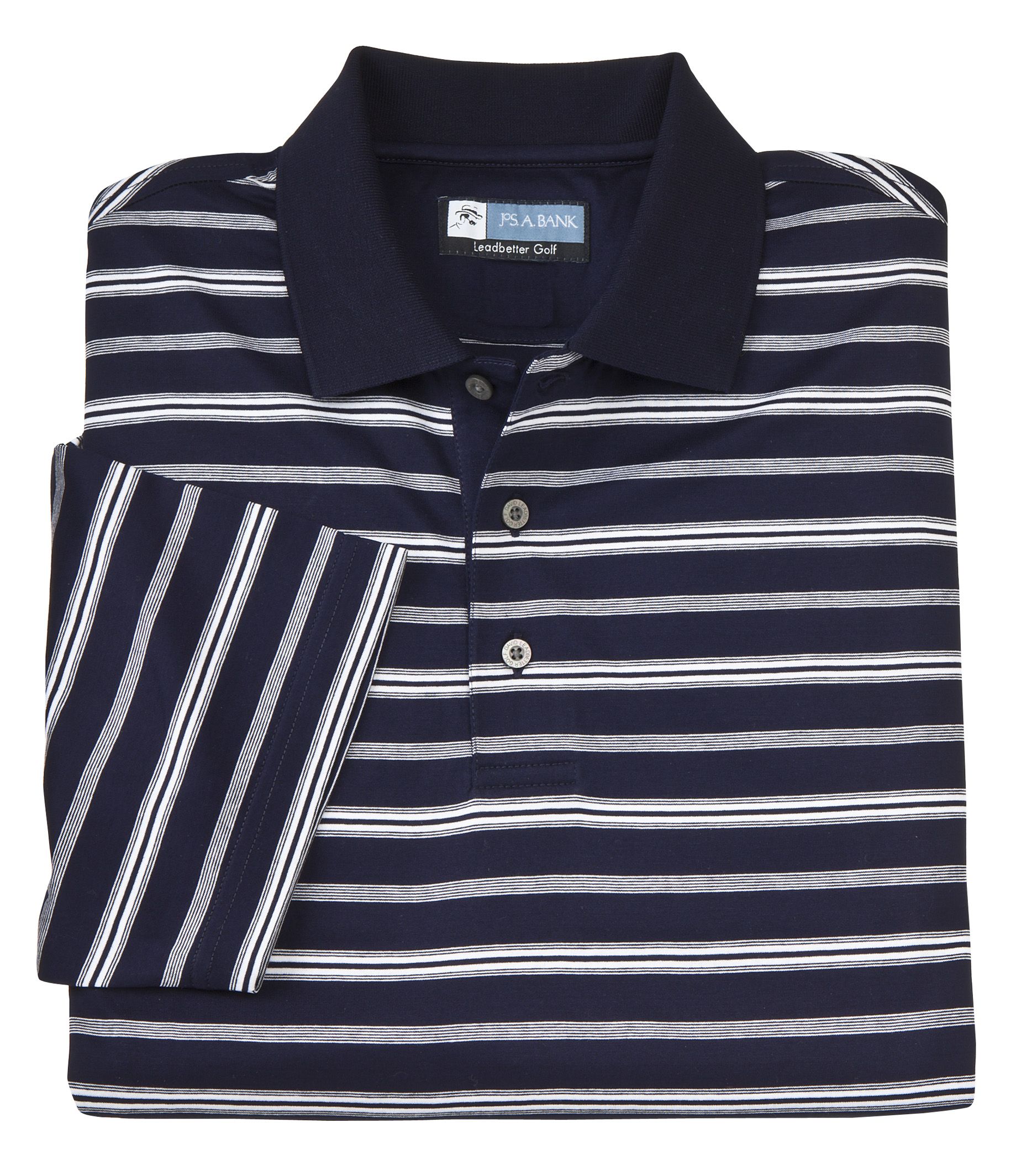 David Leadbetter Stays Cool Dotted Stripe Polo
