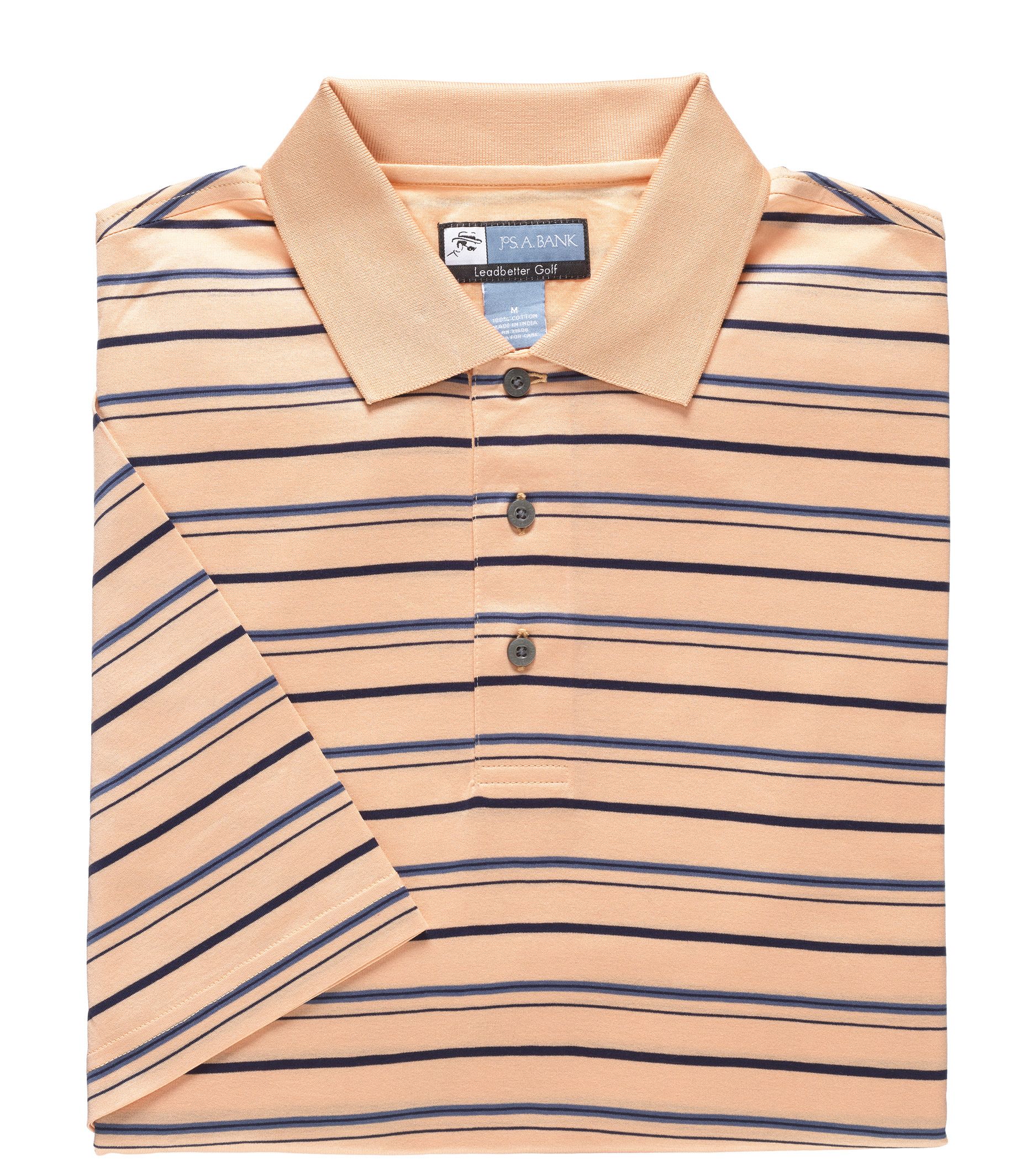 David Leadbetter Stays Cool Stripe Polo Big/Tall