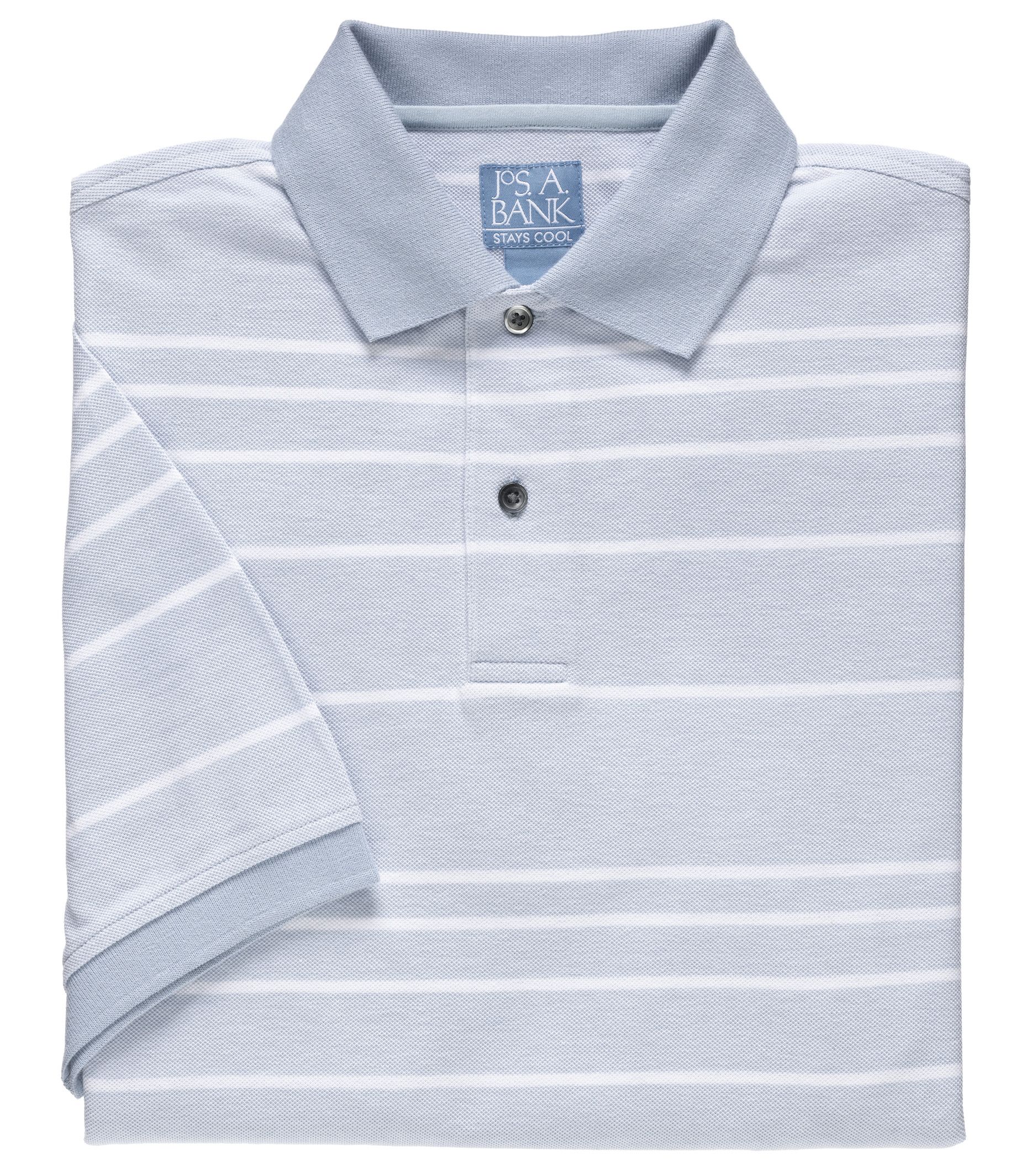 Stays Cool Striped Pique Polo