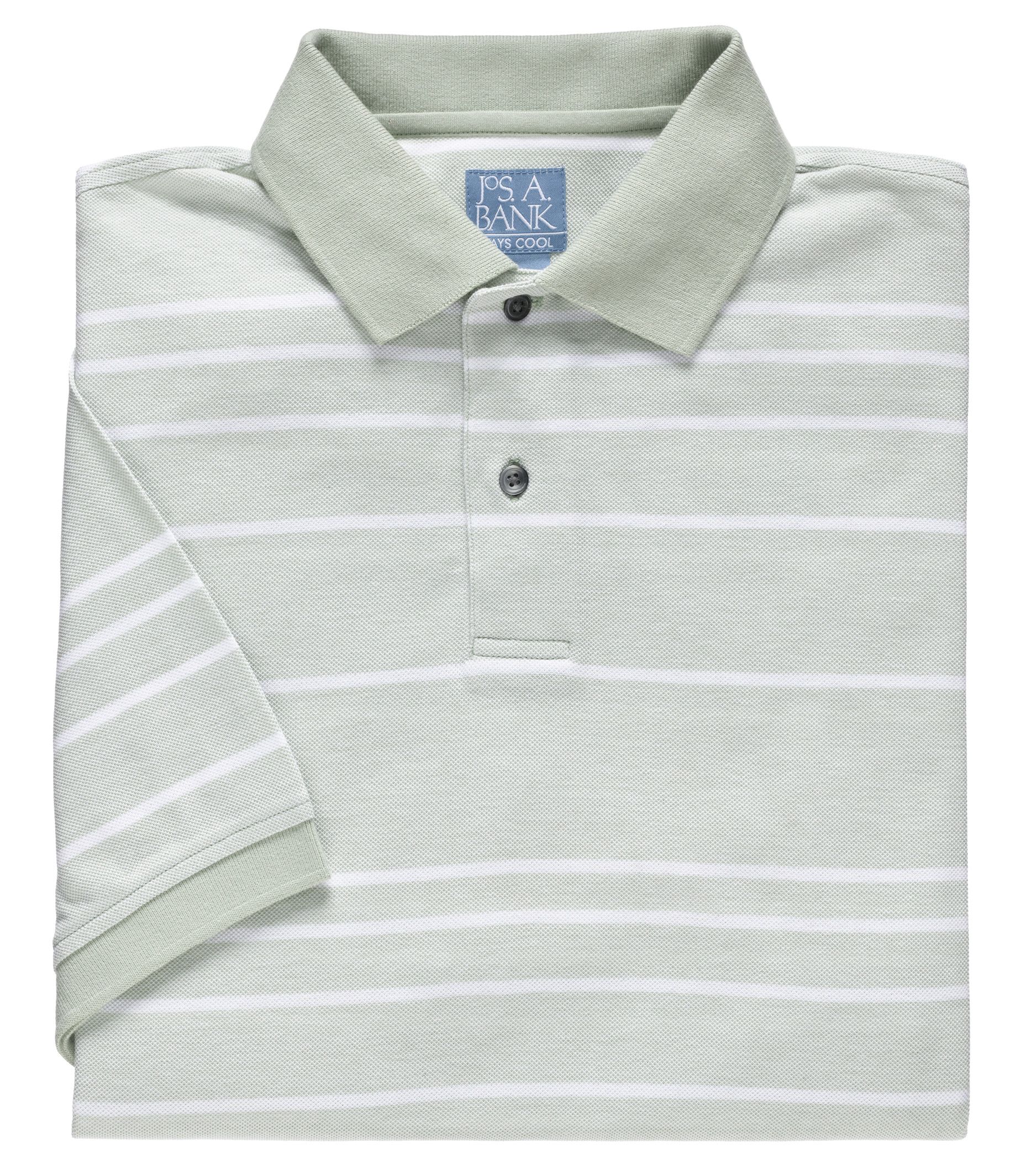 Stays Cool Striped Pique Polo