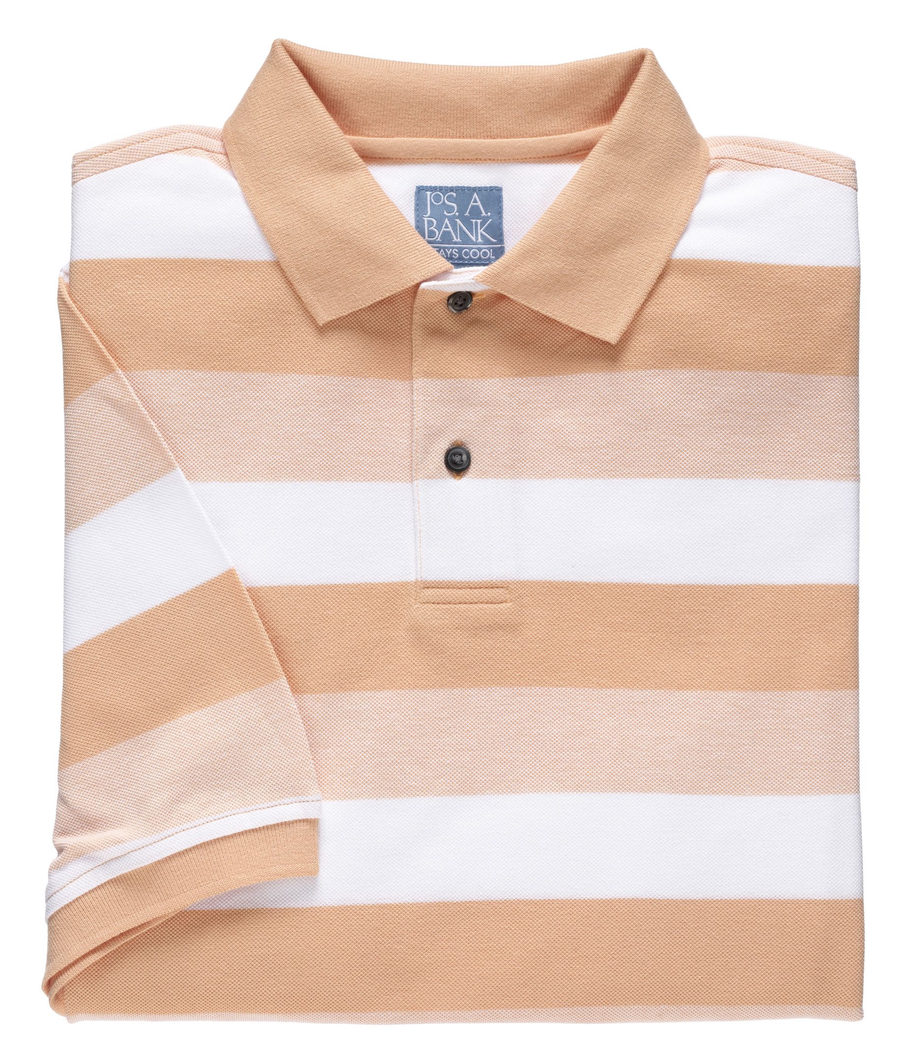 Stays Cool Striped Pique Polo