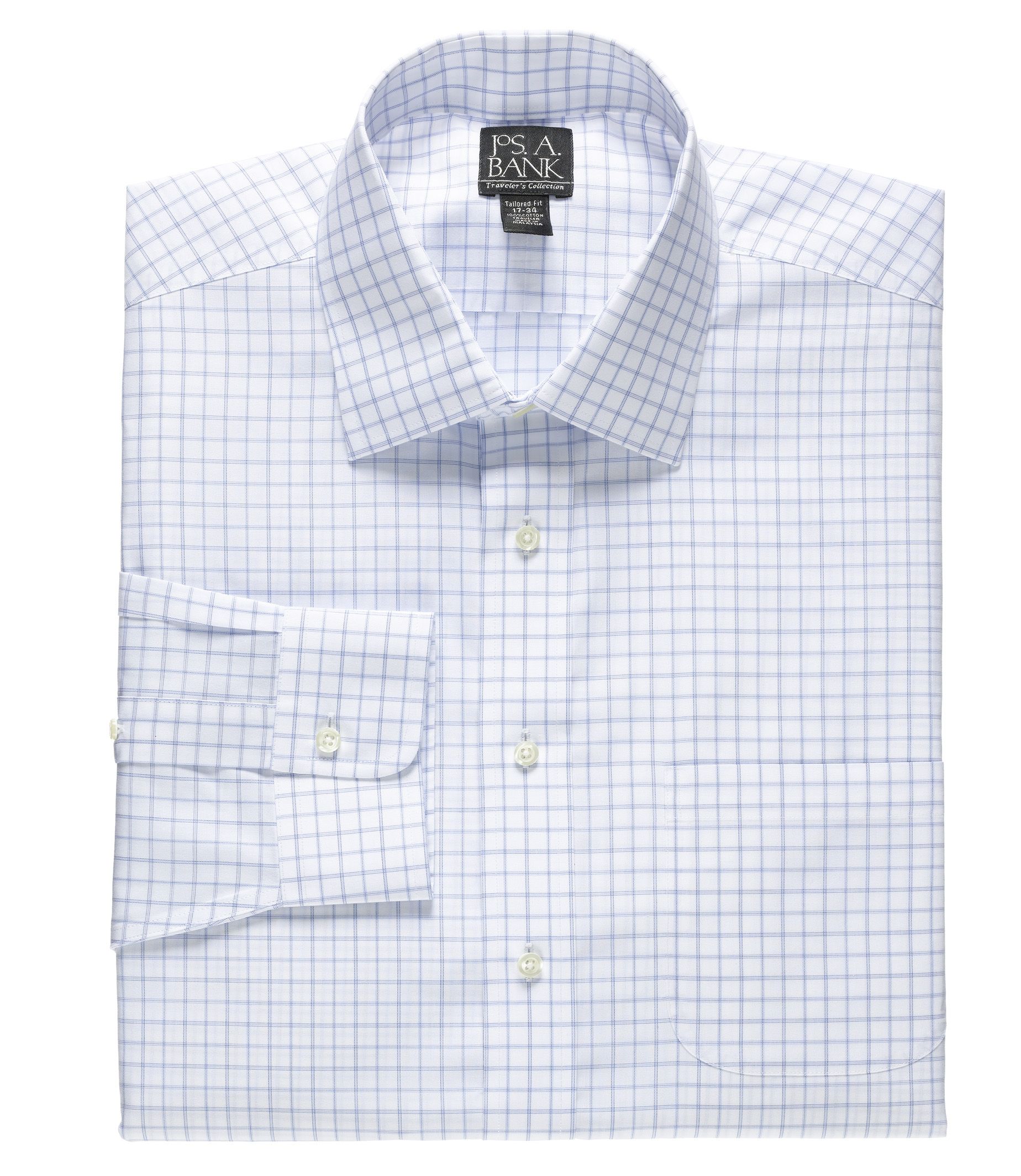 Traveler Tailored Fit Stripe Spread Collar Dress Shirt | Mens Fashion