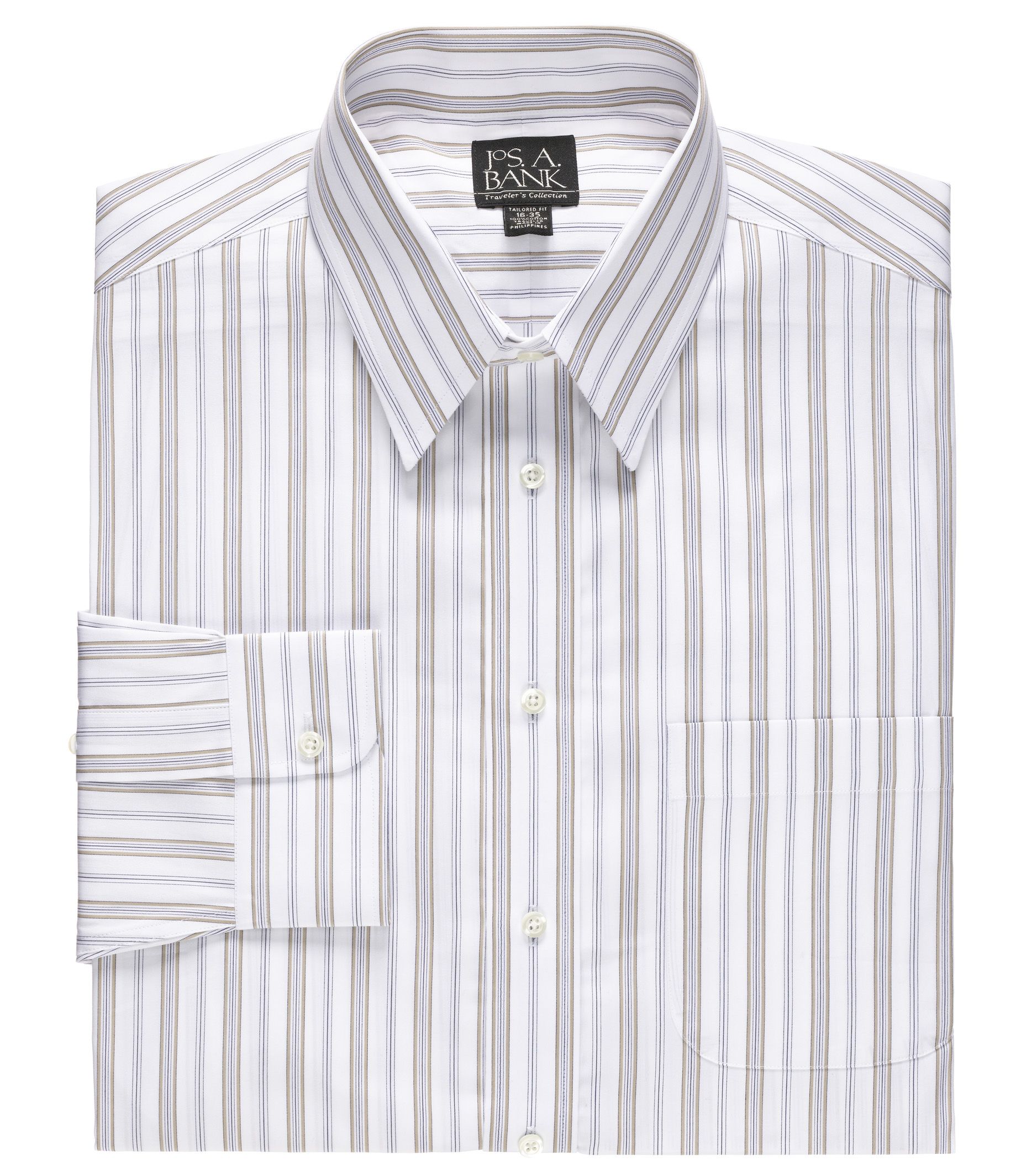 Traveler Point Collar Patterned Big/Tall Dress Shirt