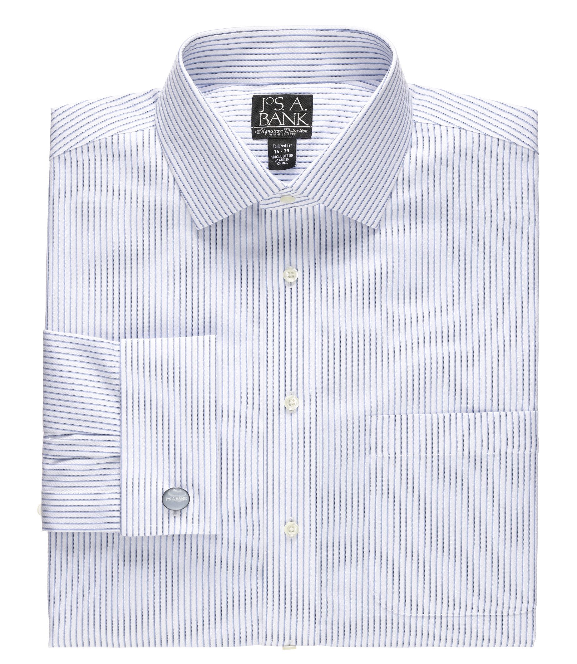 Signature Wrinkle-Free Spread Collar, French Cuff Tailored Fit Dress Shirt