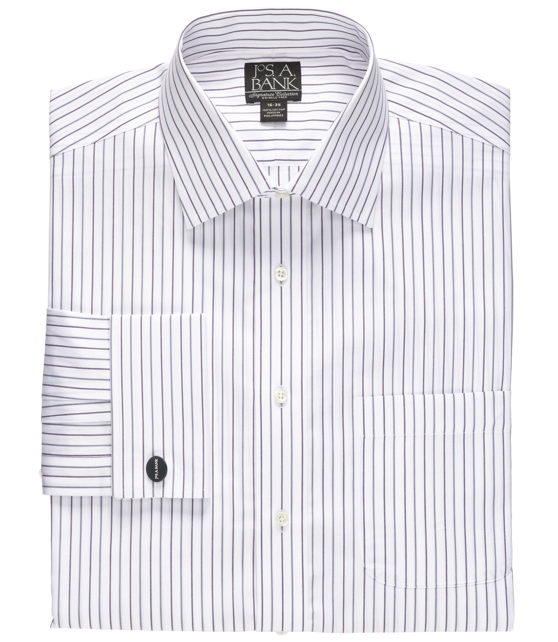 Signature Wrinkle-Free Spread Collar, French Cuff Tailored Fit Dress Shirt