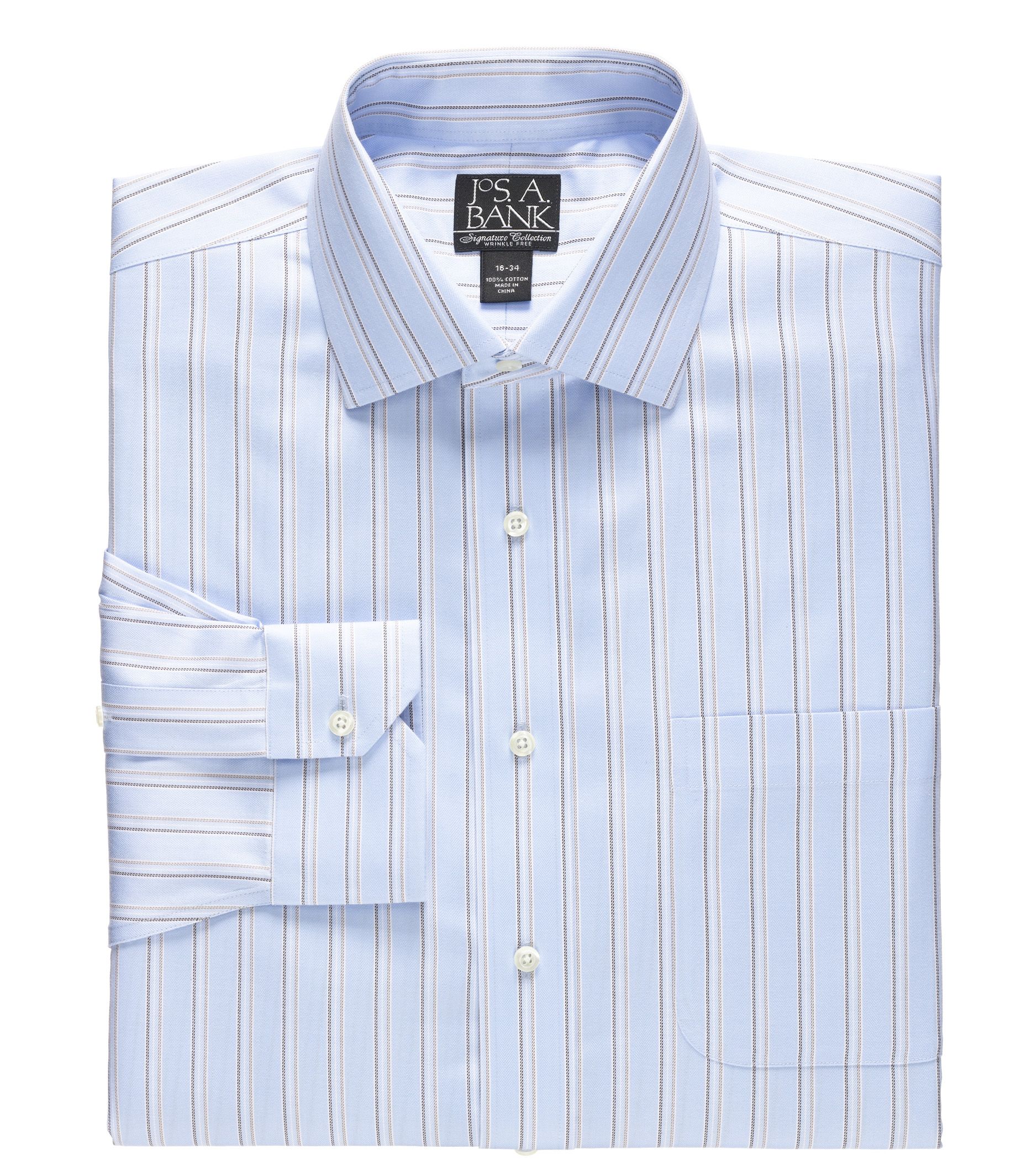 Signature Wrinkle-Free Spread Collar Tailored Fit Dress Shirt