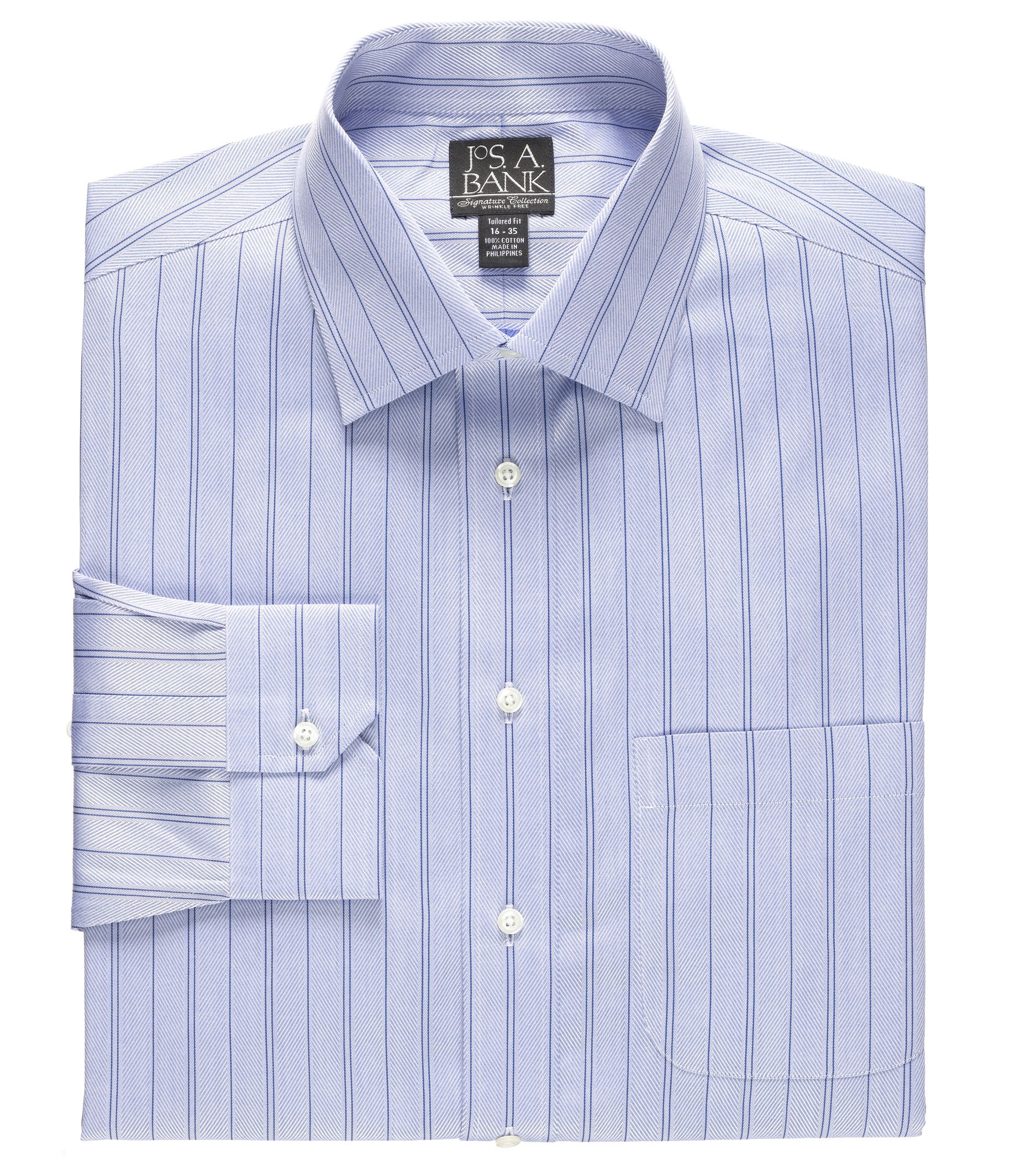 Signature Wrinkle-Free Spread Collar Tailored Fit Dress Shirt