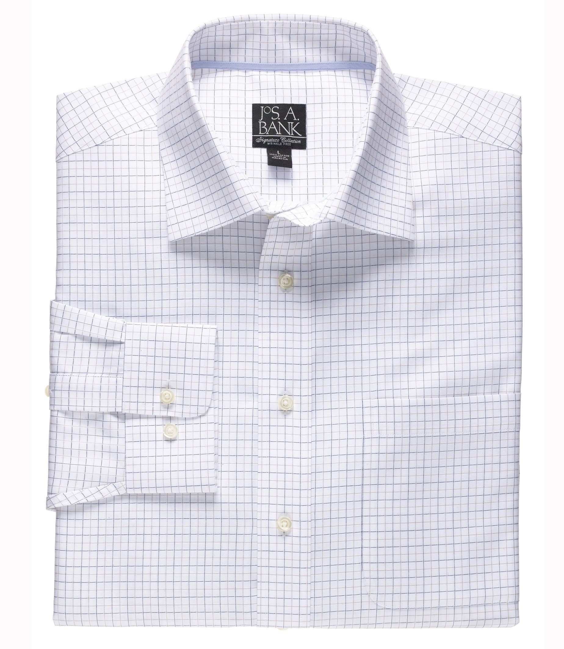 Signature Long-Sleeve Cotton Spread Collar Sportshirt