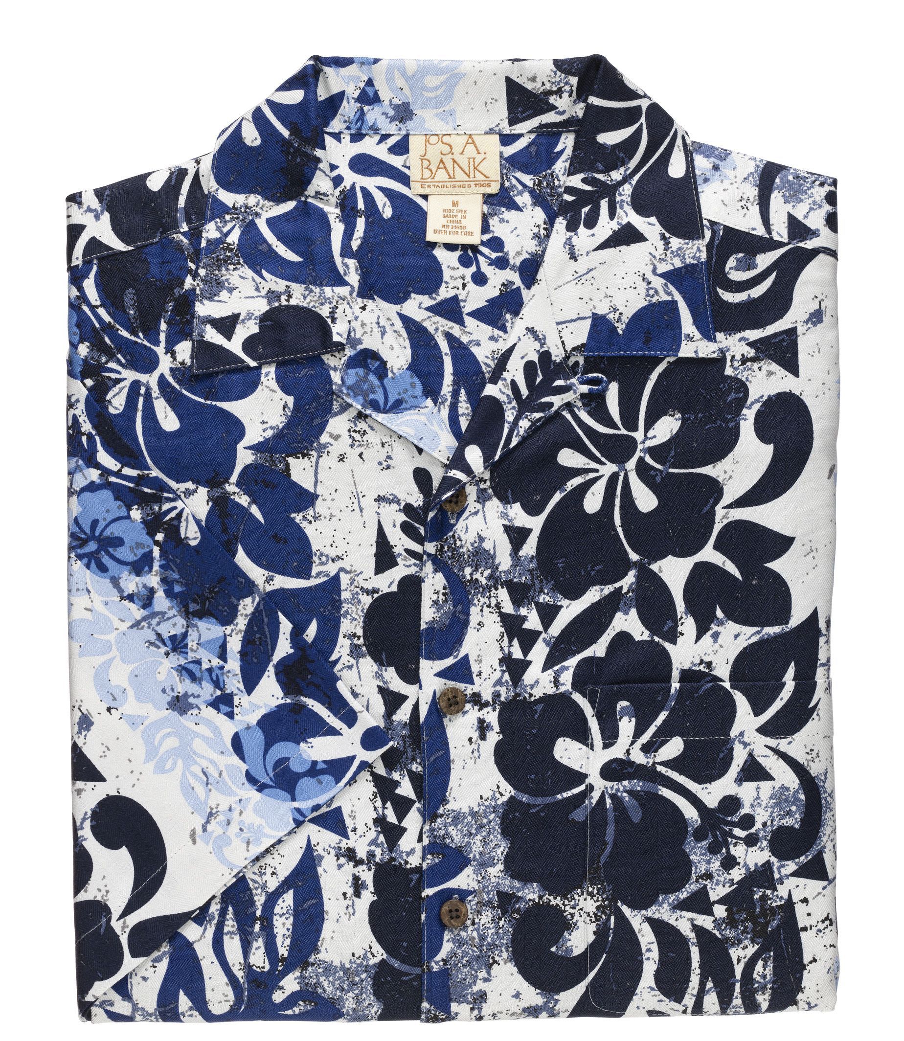 VIP Short-Sleeve Silk Print Sportshirt Big/Tall Sizes