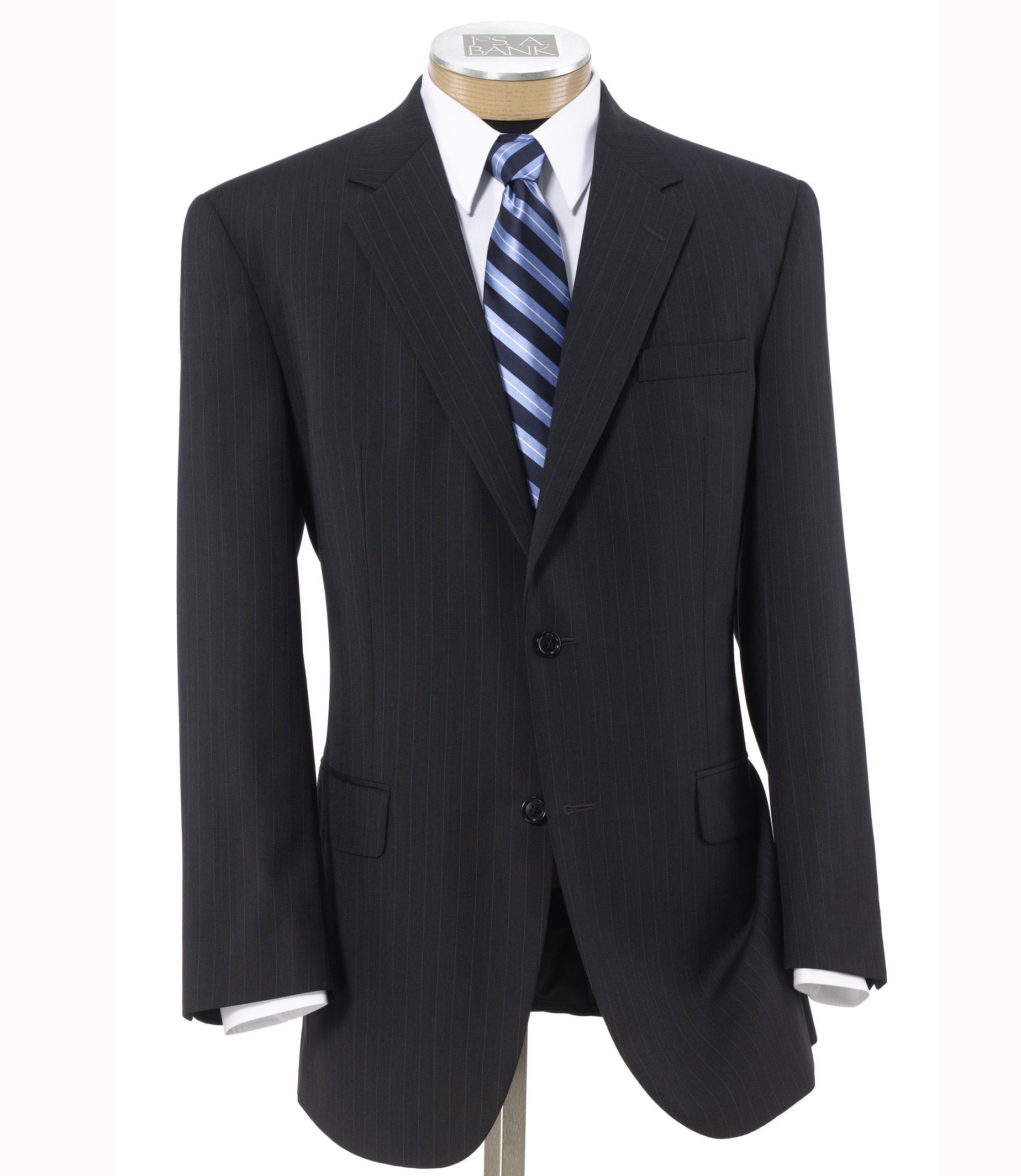 Executive 2-Button Wool Suit with Center Vent and Plain Front Trousers