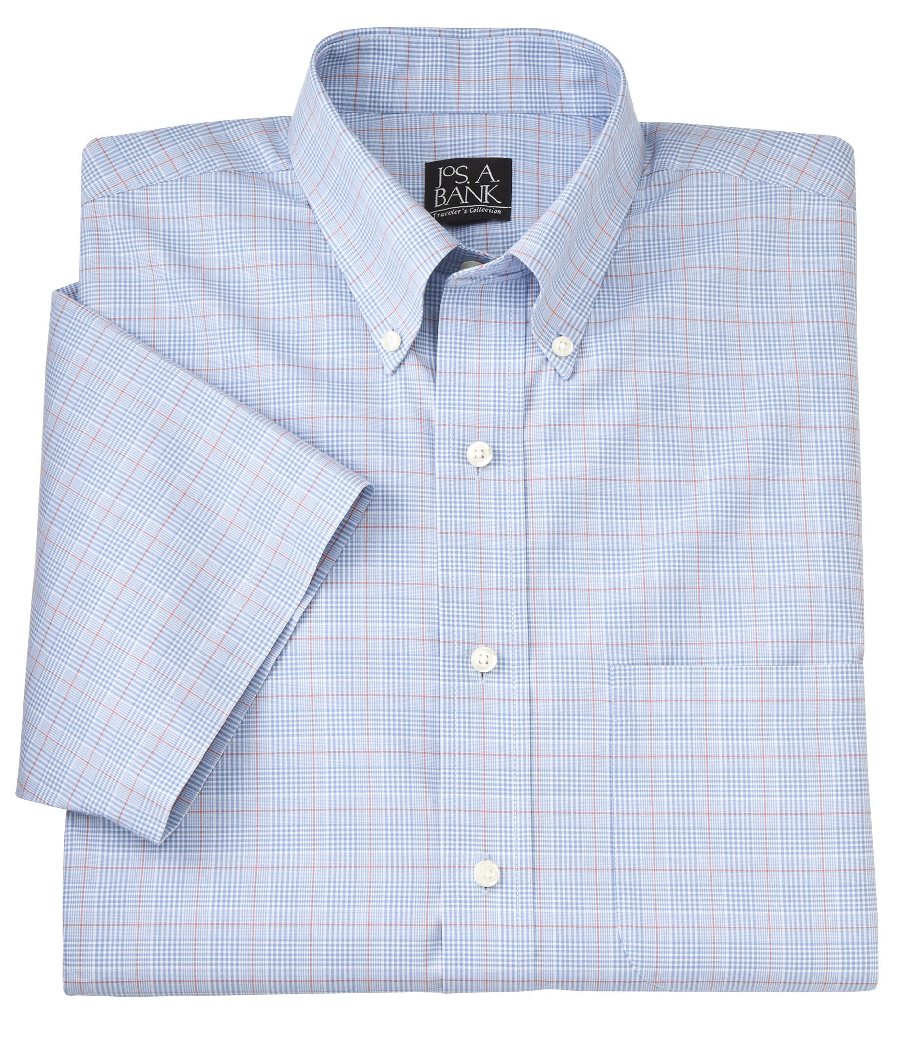 Traveler Short Sleeve Point Collar Tailored Fit Sportshirt