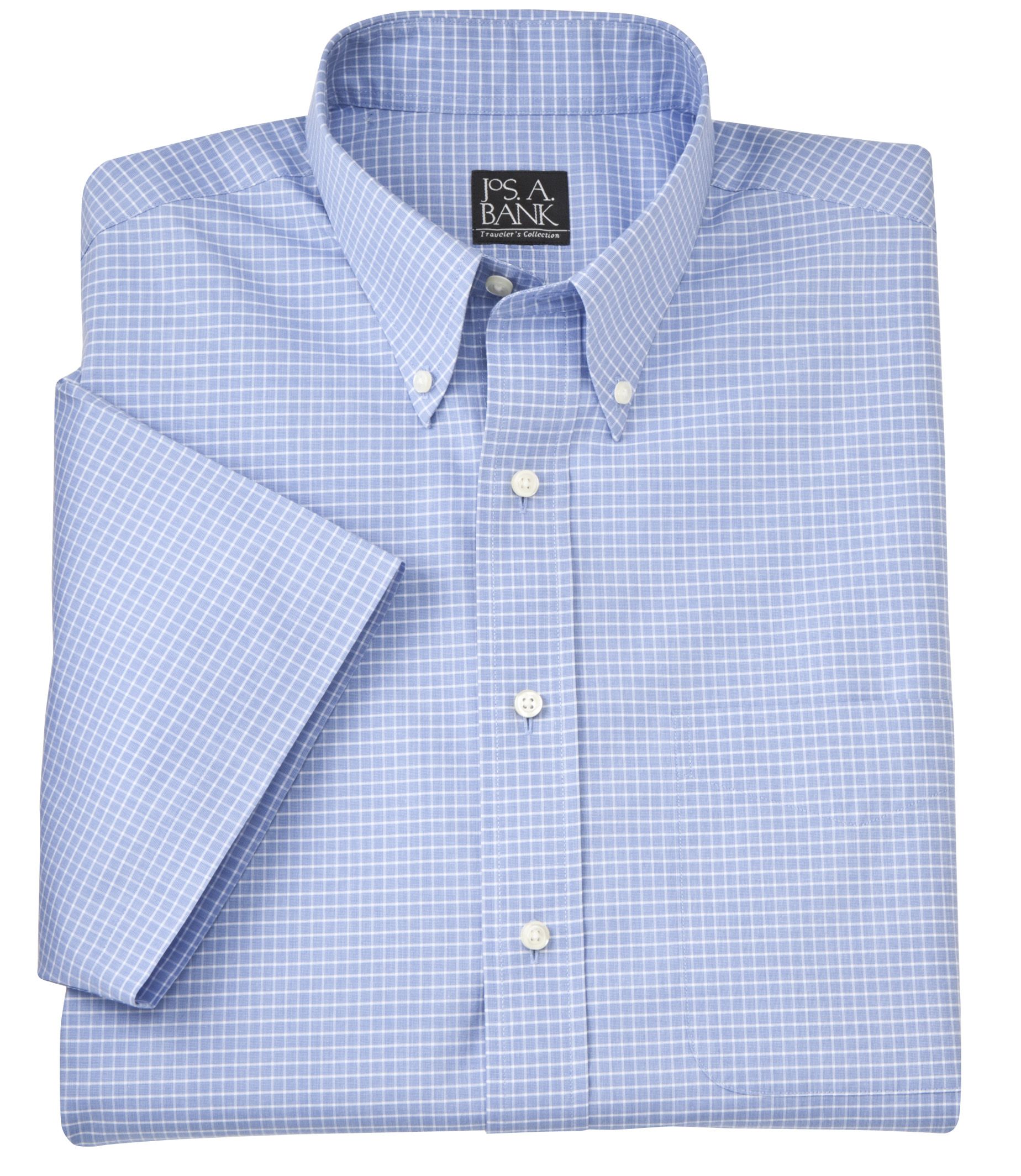 Traveler S/S Buttondown Patterned Poplin Sportshirt