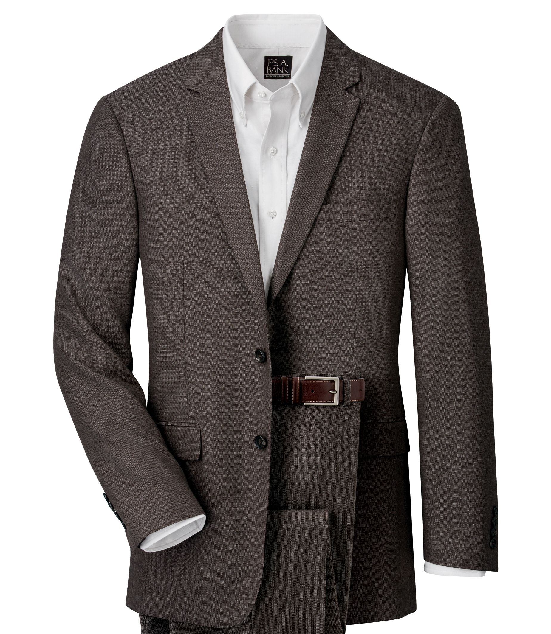 Crossover Slim Fit 2-Button Suit Plain Front Trousers Extended Sizes