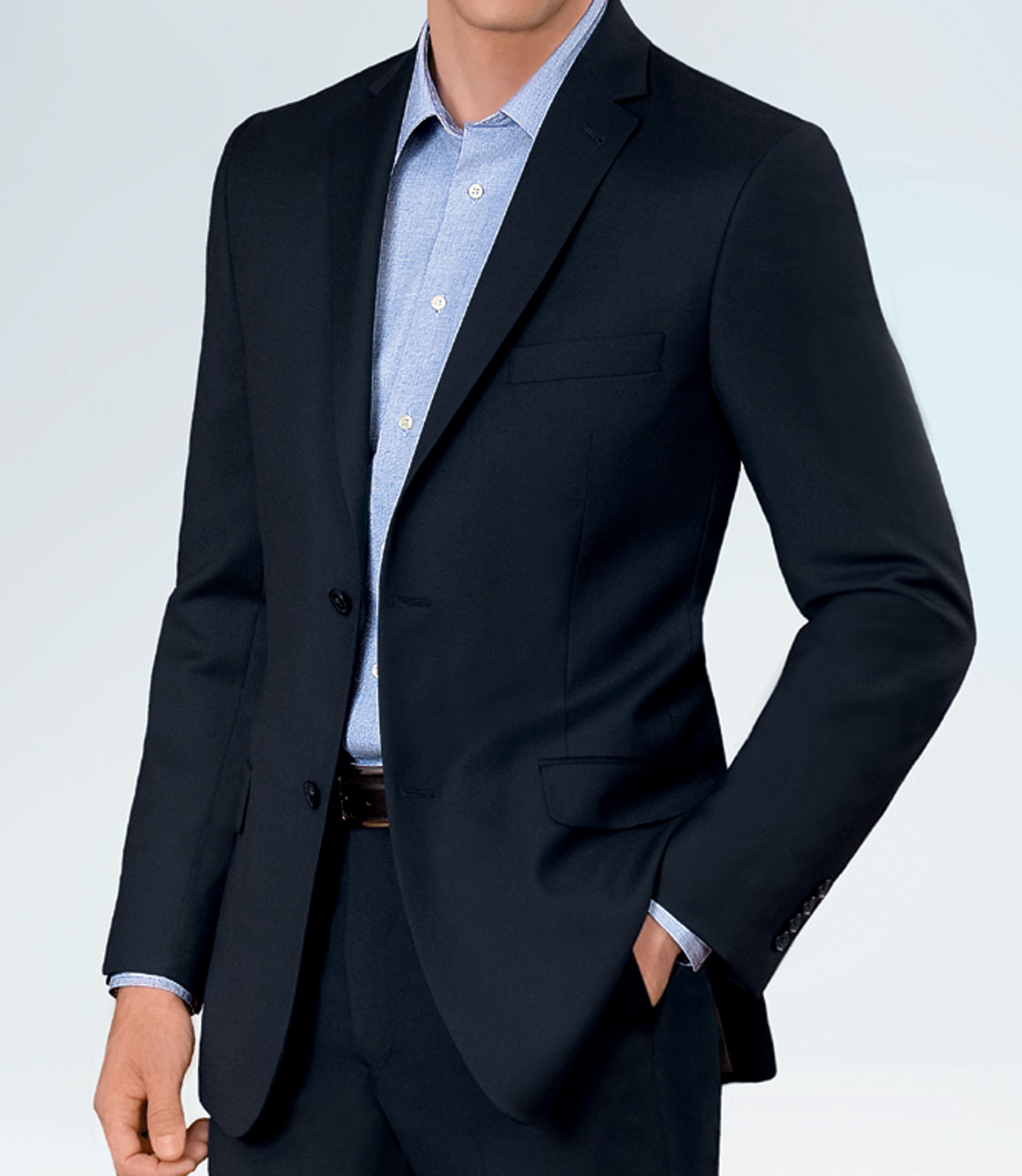 Crossover Slim Fit 2-Button Suit Plain Front Trousers Extended Sizes