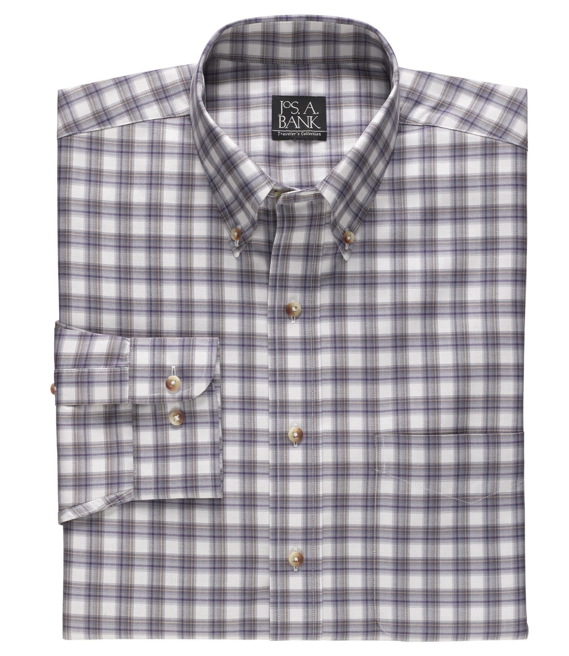 Traveler Long-Sleeve Buttondown Sportshirt Big and Tall Sizes