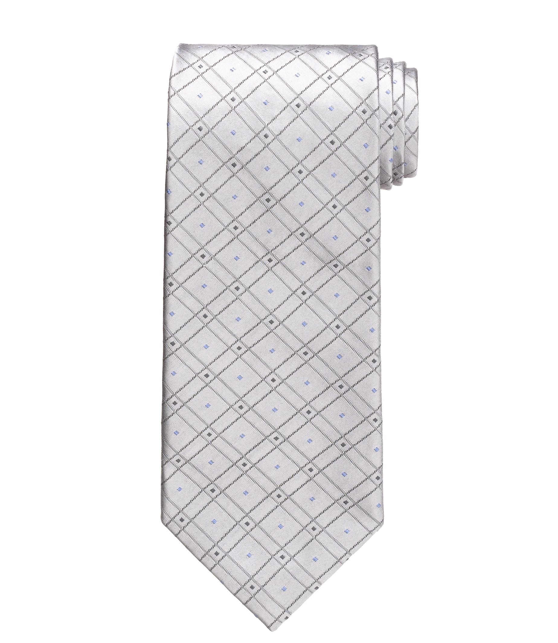 Signature Platinum Grid with Dots Tie