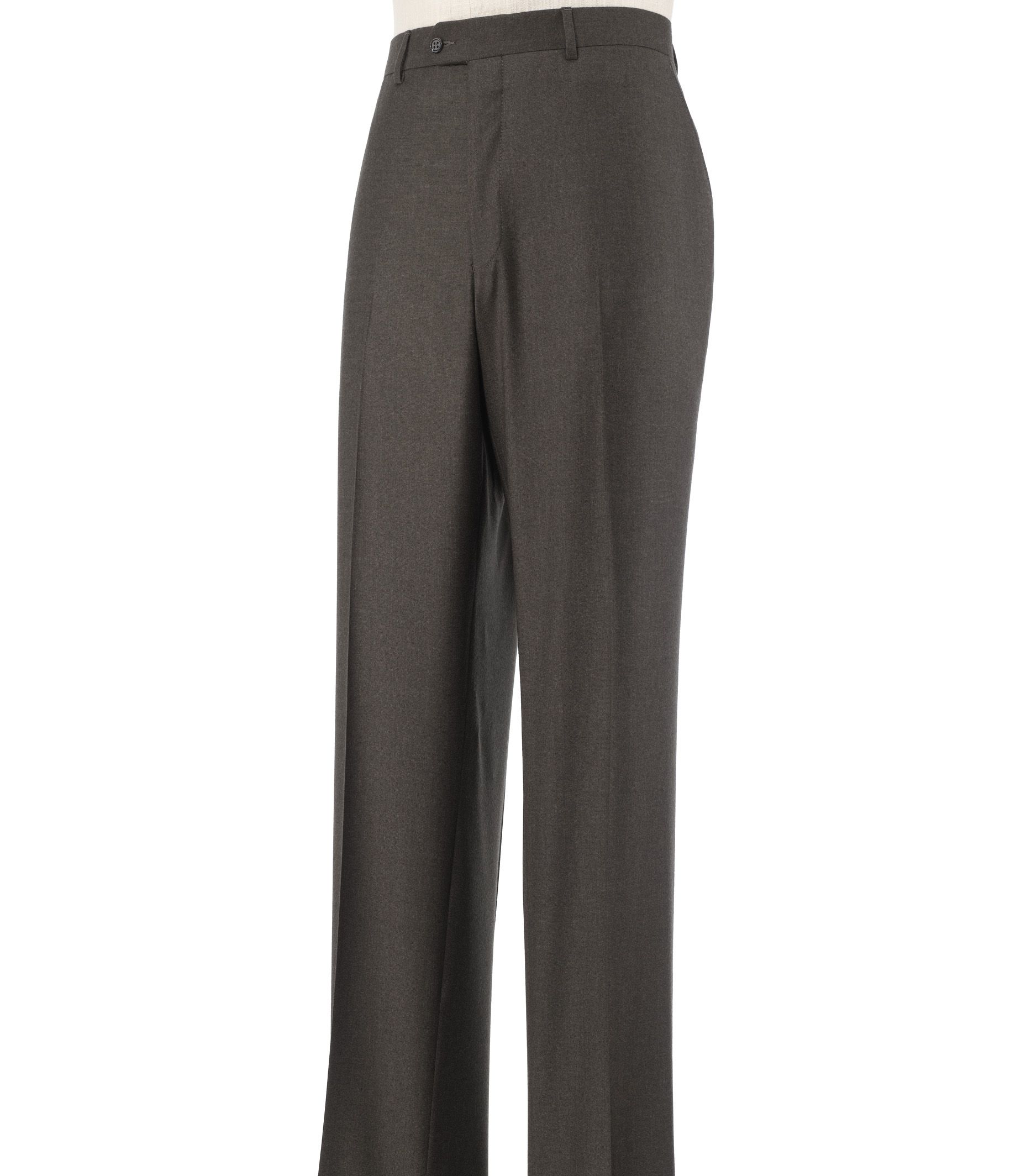 NEW! Signature Tailored Fit Mixed Weave Plain Front Trousers
