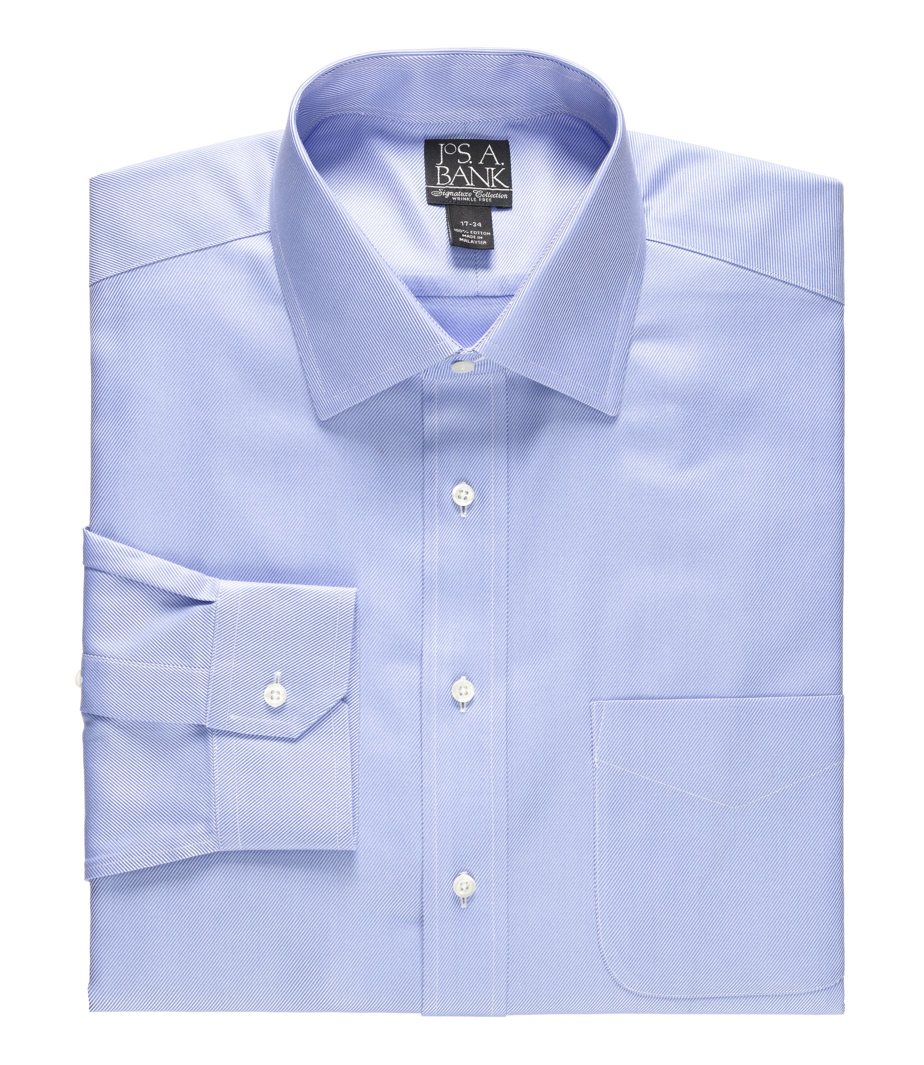 Signature Wrinklefree Spread Collar Barrel Cuff Check Dress Shirt