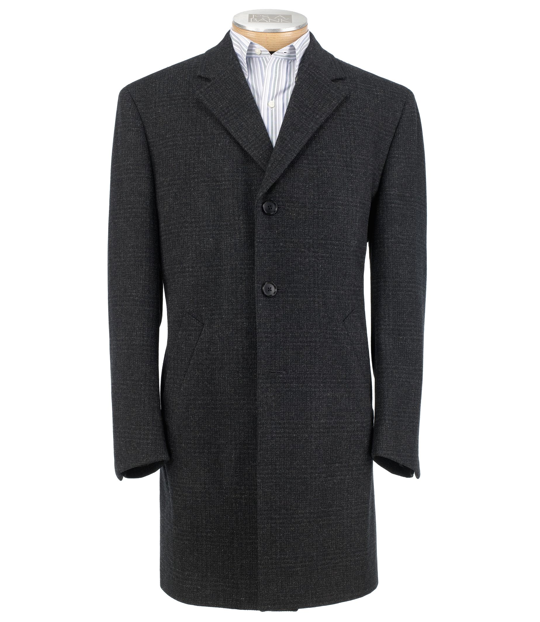 3/4 Traveler Tailored Fit Plaid Topcoat Extended Sizes