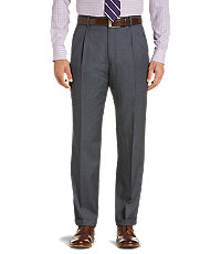 Signature Collection Traditional Fit Pleated Front Dress Pants