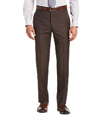 Traveler Collection Tailored Fit Flat Front Textured Weave Dress Pants