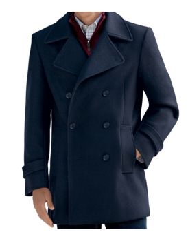 Executive Collection Traditional Fit Double-Breasted Peacoat ...