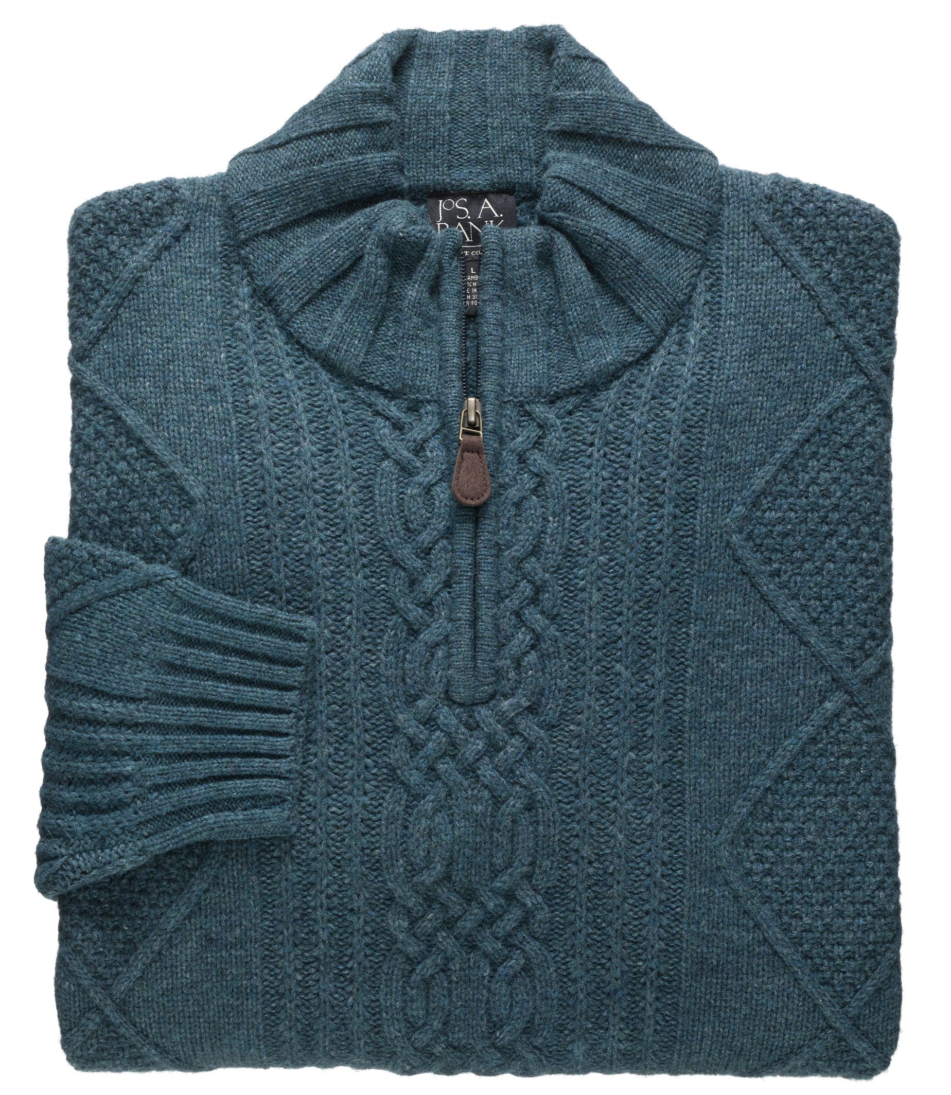 Lambswool Half-Zip Cable Sweater