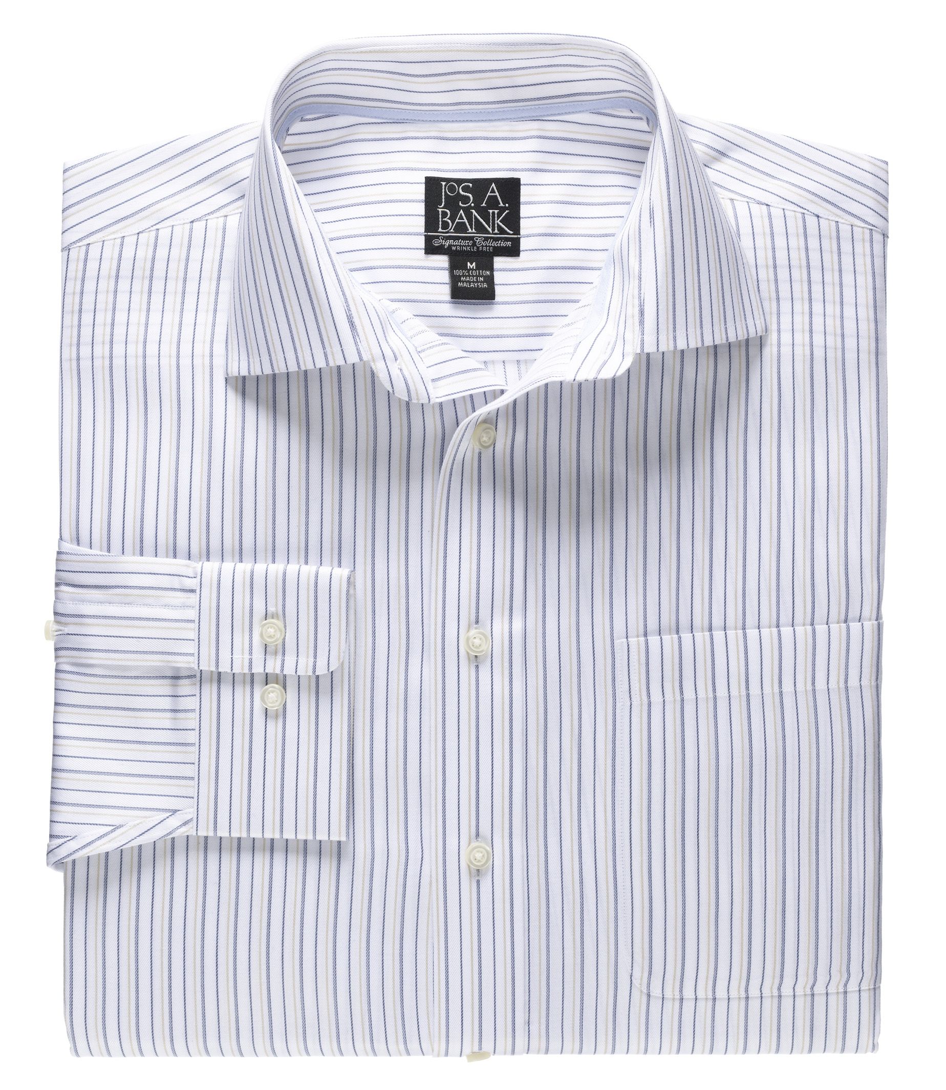 Signature Long-Sleeve Wrinkle-Free Cotton Spreadcollar Sportshirt