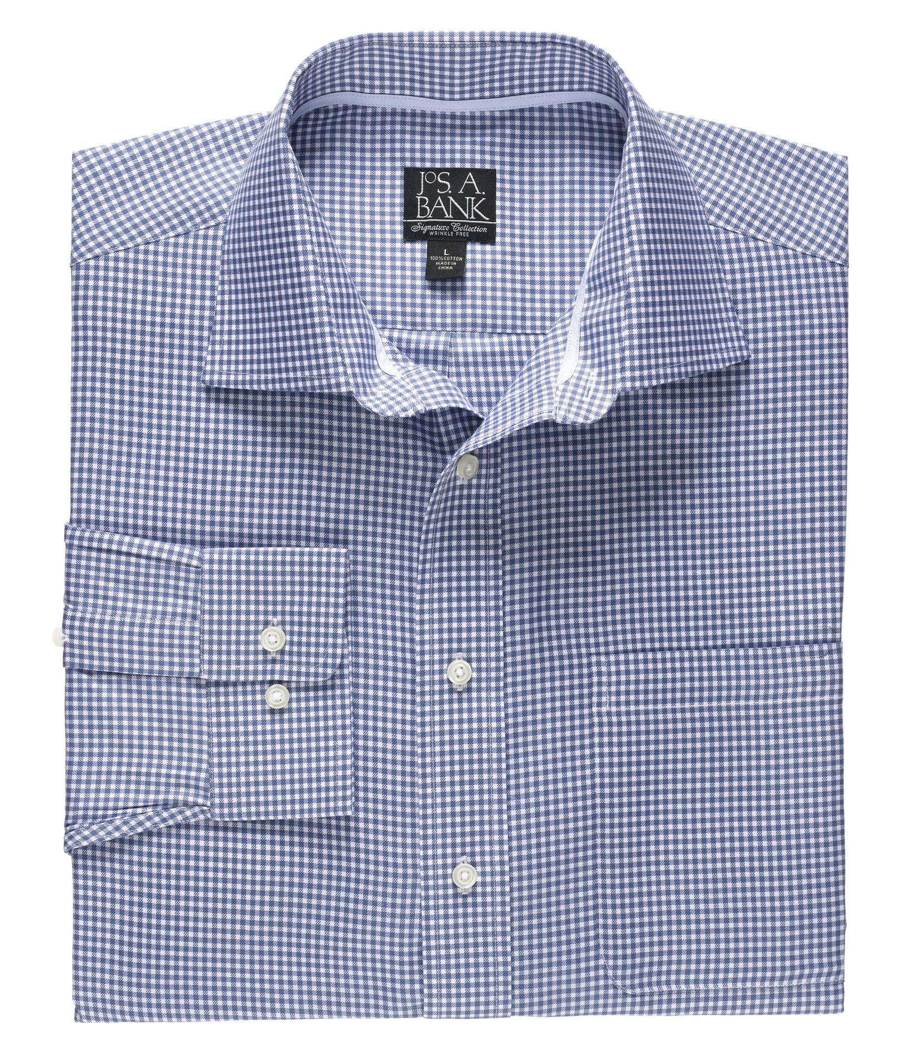 Signature Long-Sleeve Wrinkle-Free Cotton Spreadcollar Sportshirt