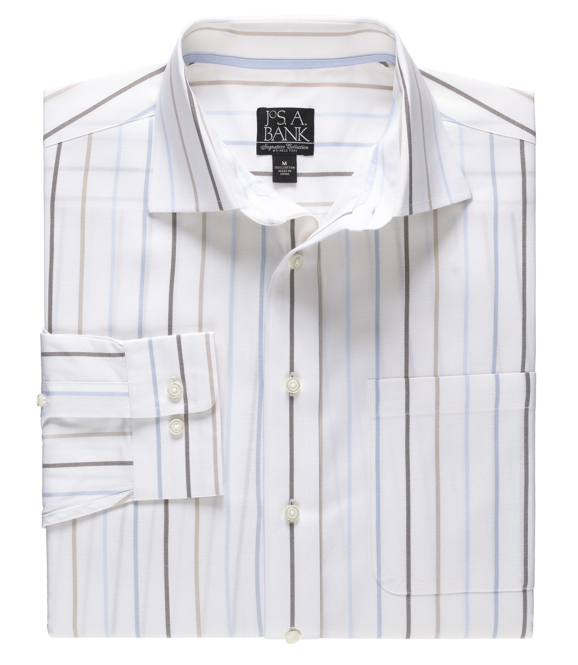 Signature Long-Sleeve Wrinkle-Free Cotton Spreadcollar Sportshirt