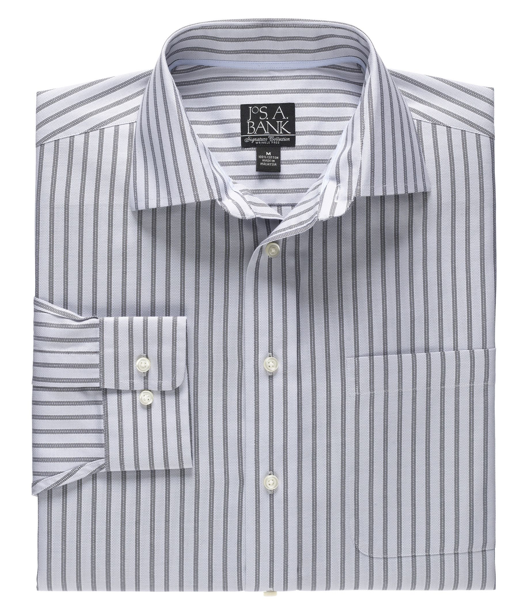 Signature Long-Sleeve Wrinkle-Free Cotton Spreadcollar Sportshirt