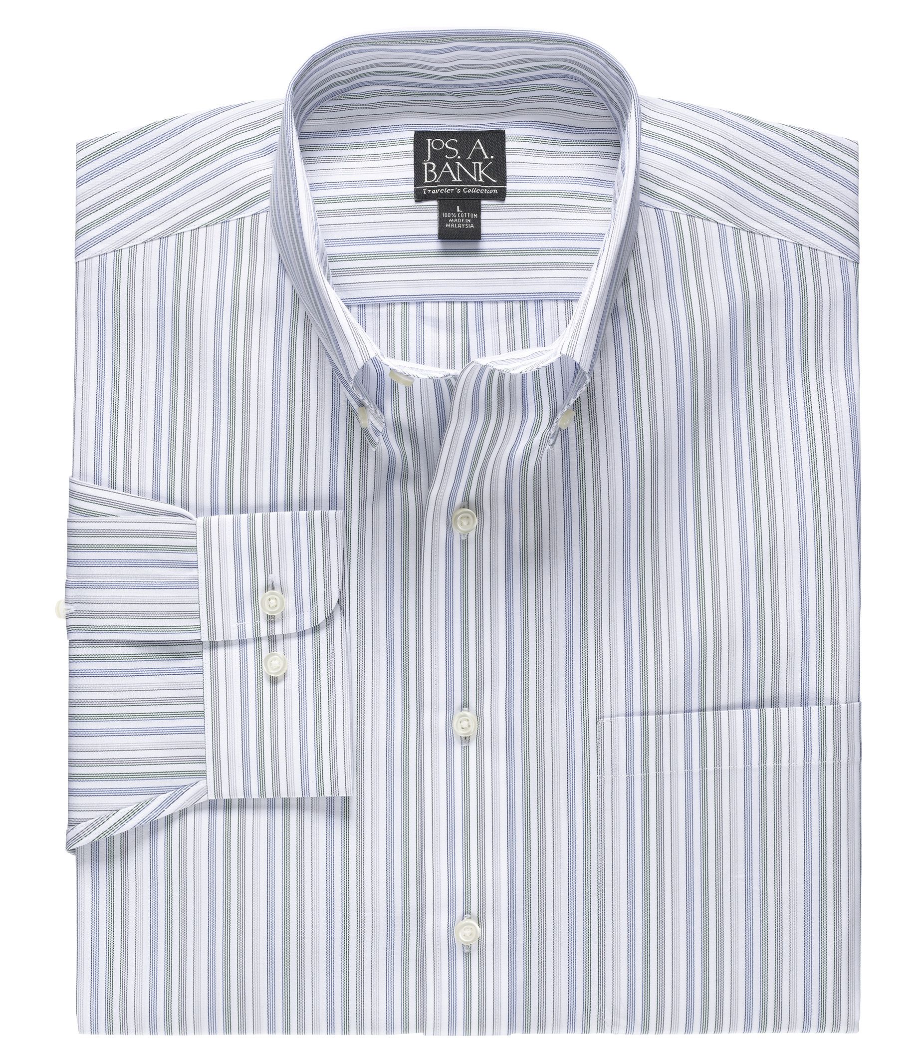 Traveler Tailored Fit Long-Sleeve Button Down Sportshirt