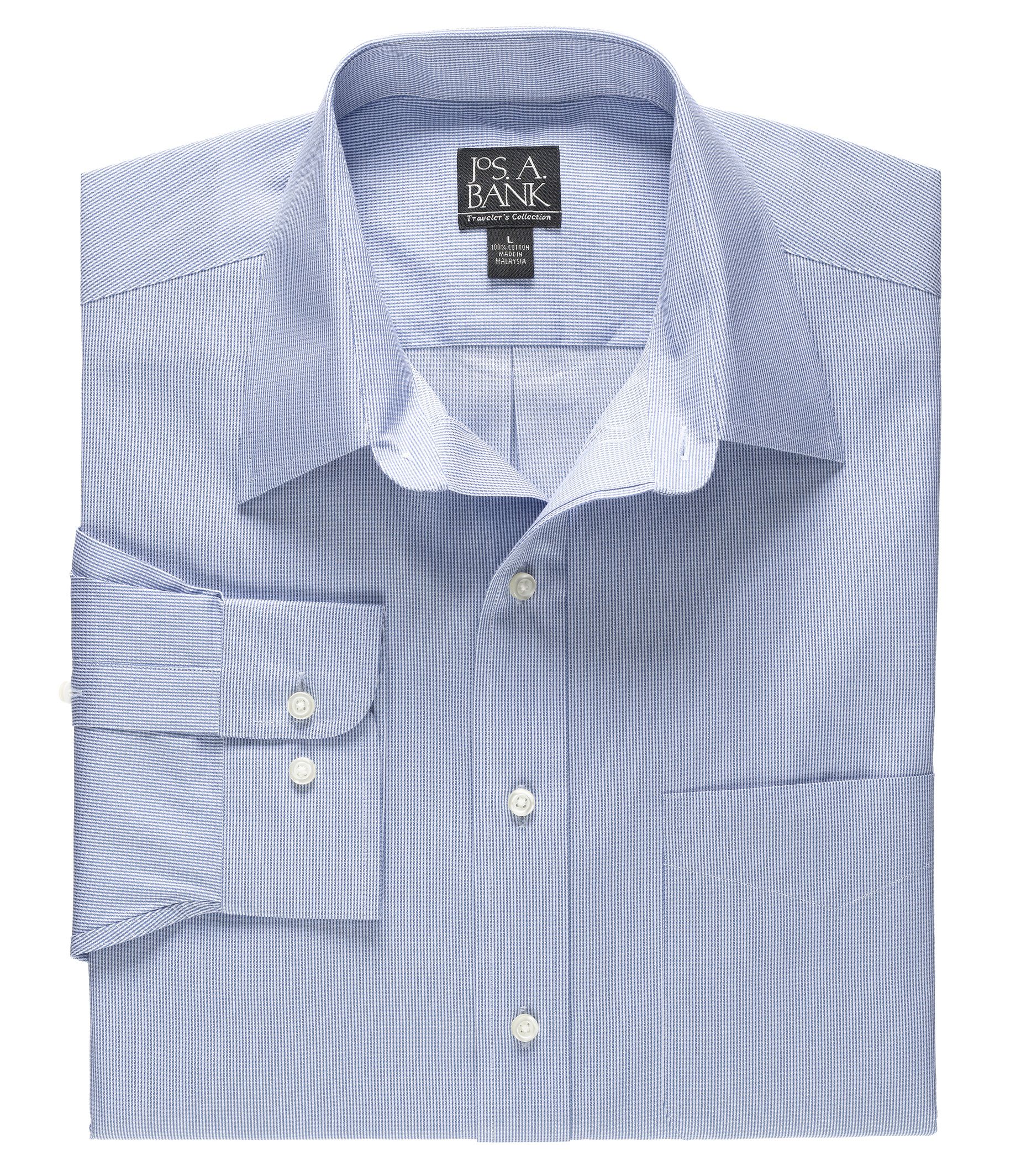 Traveler Tailored Fit Long-Sleeve Point Collar Sportshirt