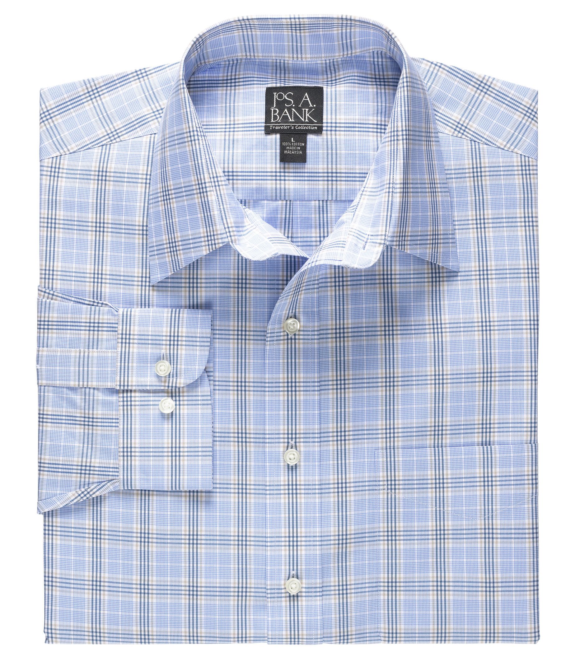 Traveler Tailored Fit Long-Sleeve Point Collar Sportshirt