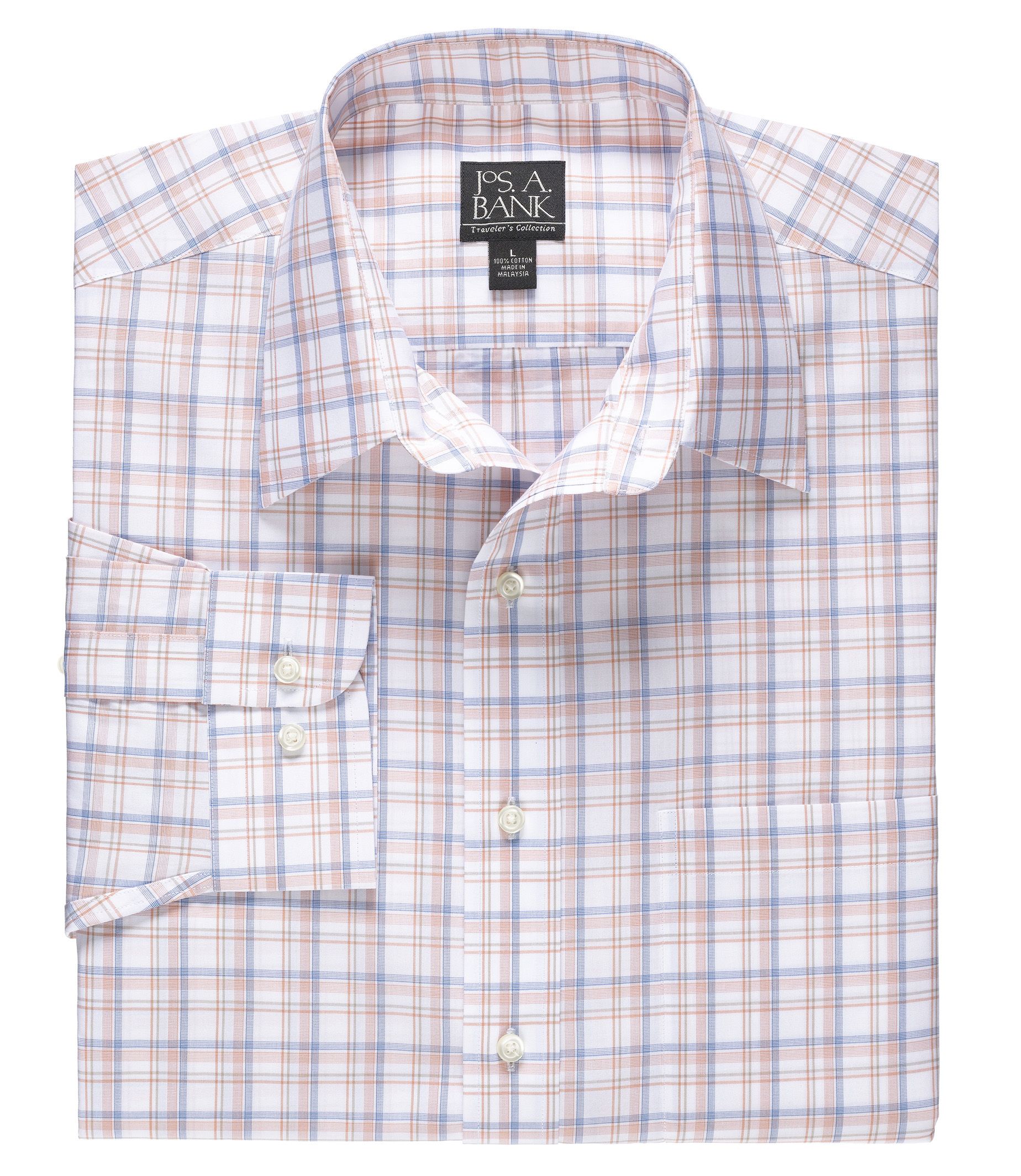 Traveler Tailored Fit Long-Sleeve Point Collar Sportshirt