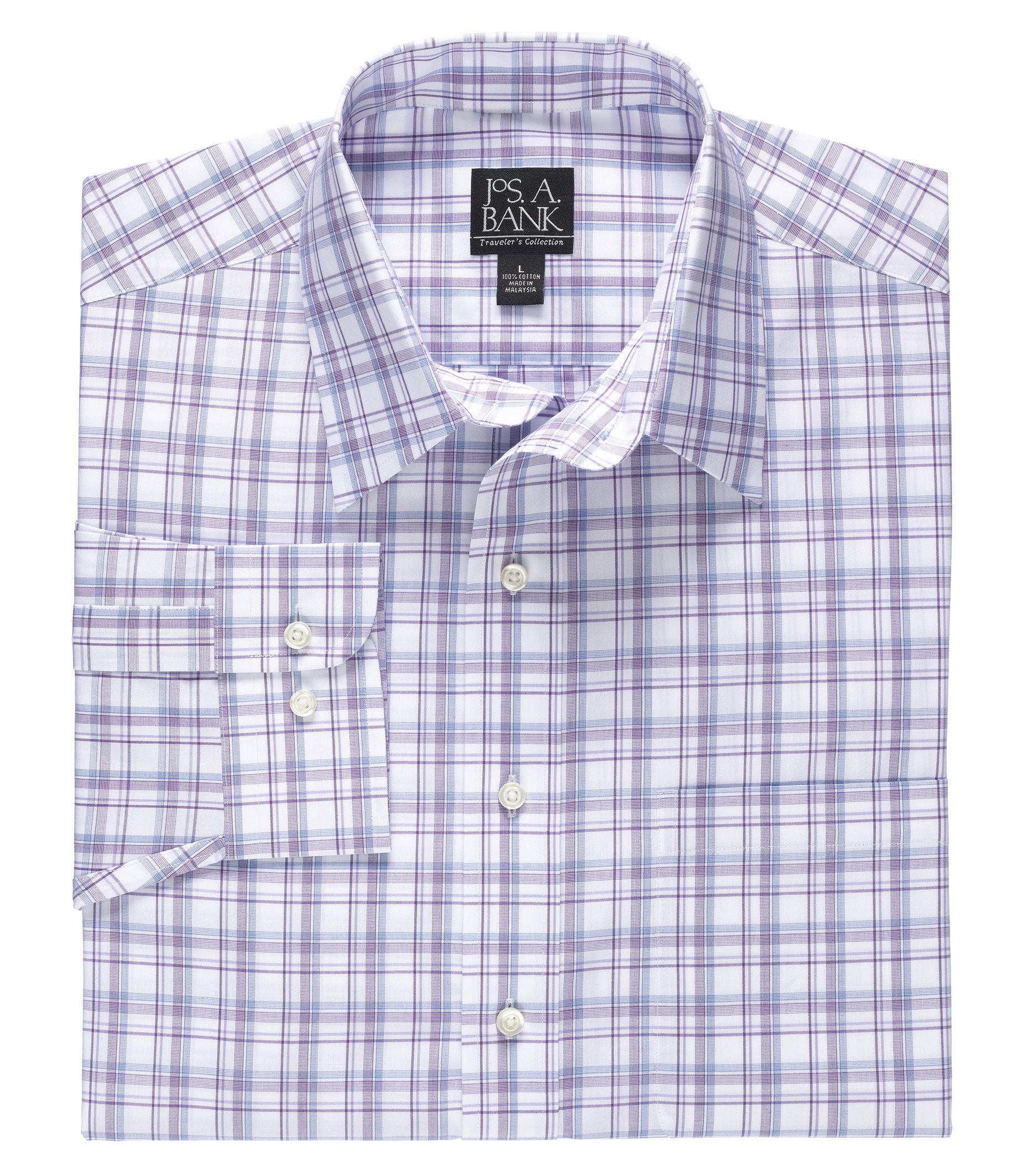 Traveler Tailored Fit Long-Sleeve Point Collar Sportshirt