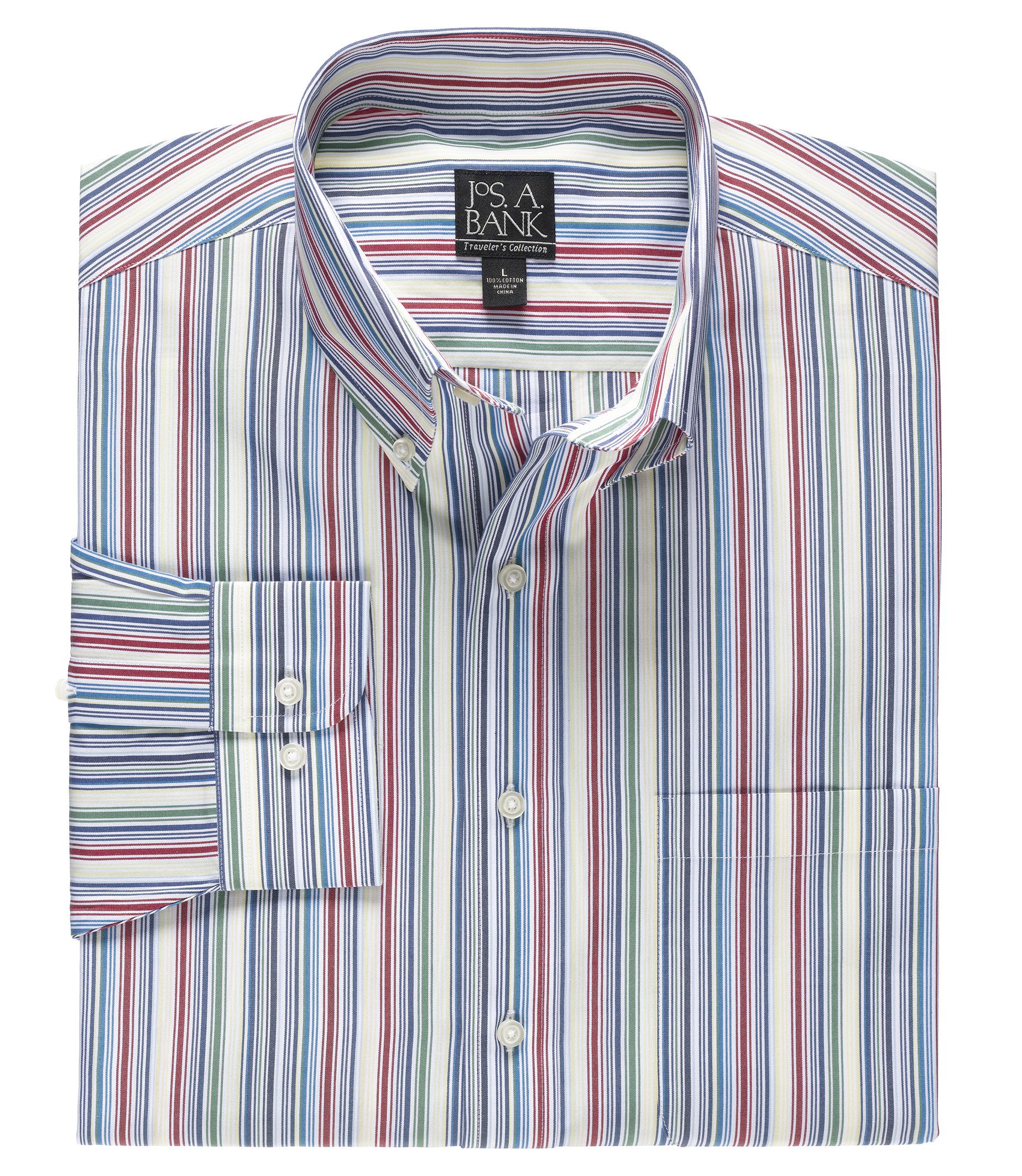Traveler Long-Sleeve Buttondown Pattern Sportshirt Big/Tall