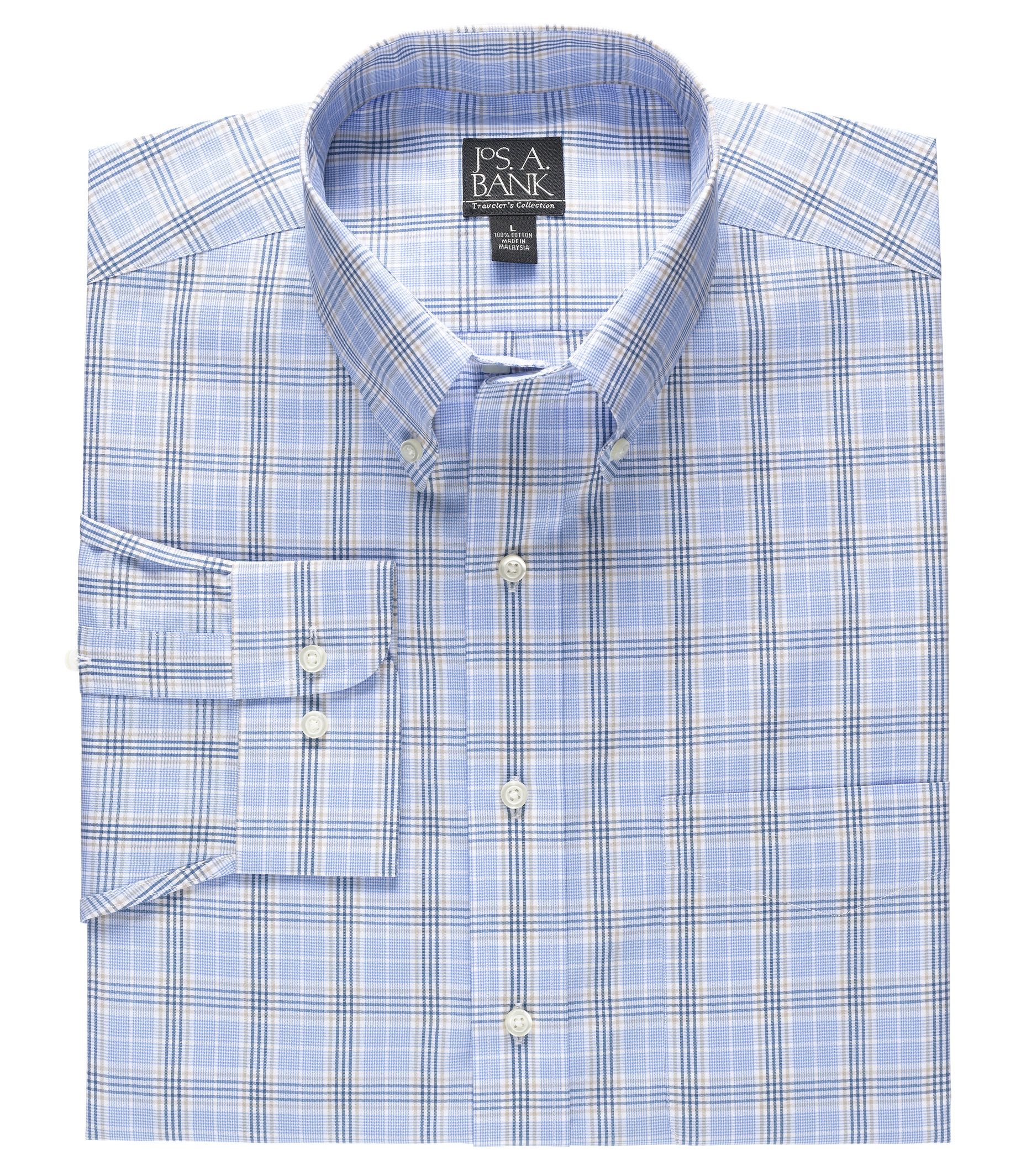 Traveler Long-Sleeve Buttondown Pattern Sportshirt Big/Tall