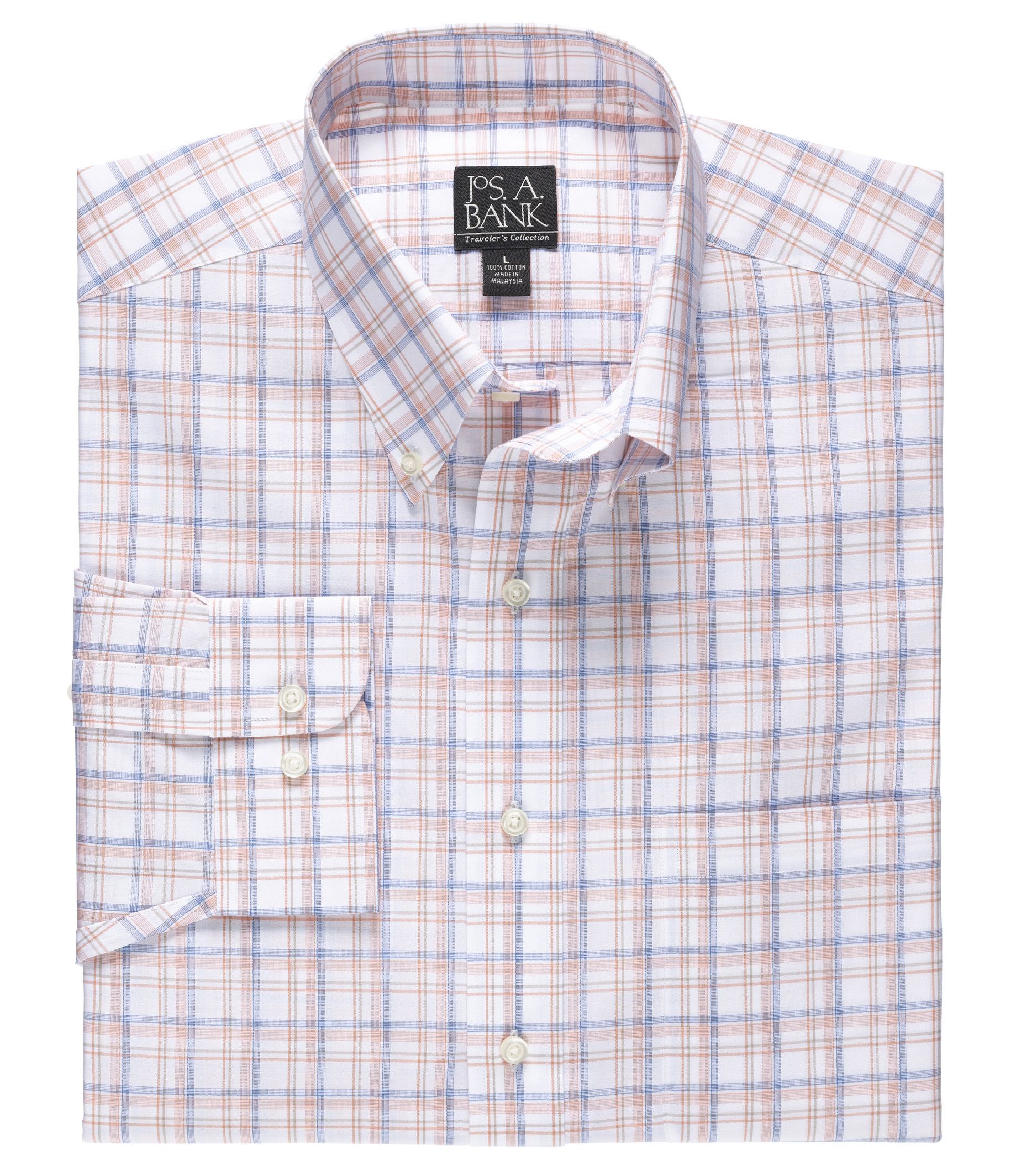 Traveler Long-Sleeve Buttondown Pattern Sportshirt Big/Tall