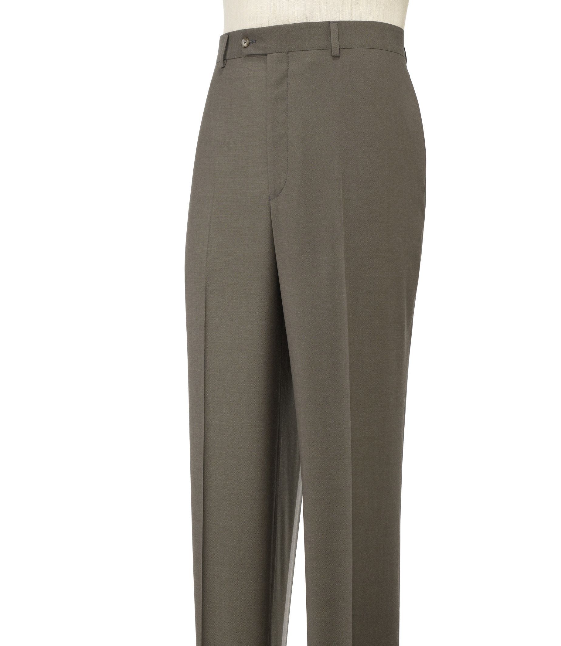 Signature Wool Gabardine Plain Front Trouser Extended Sizes | Digipath
