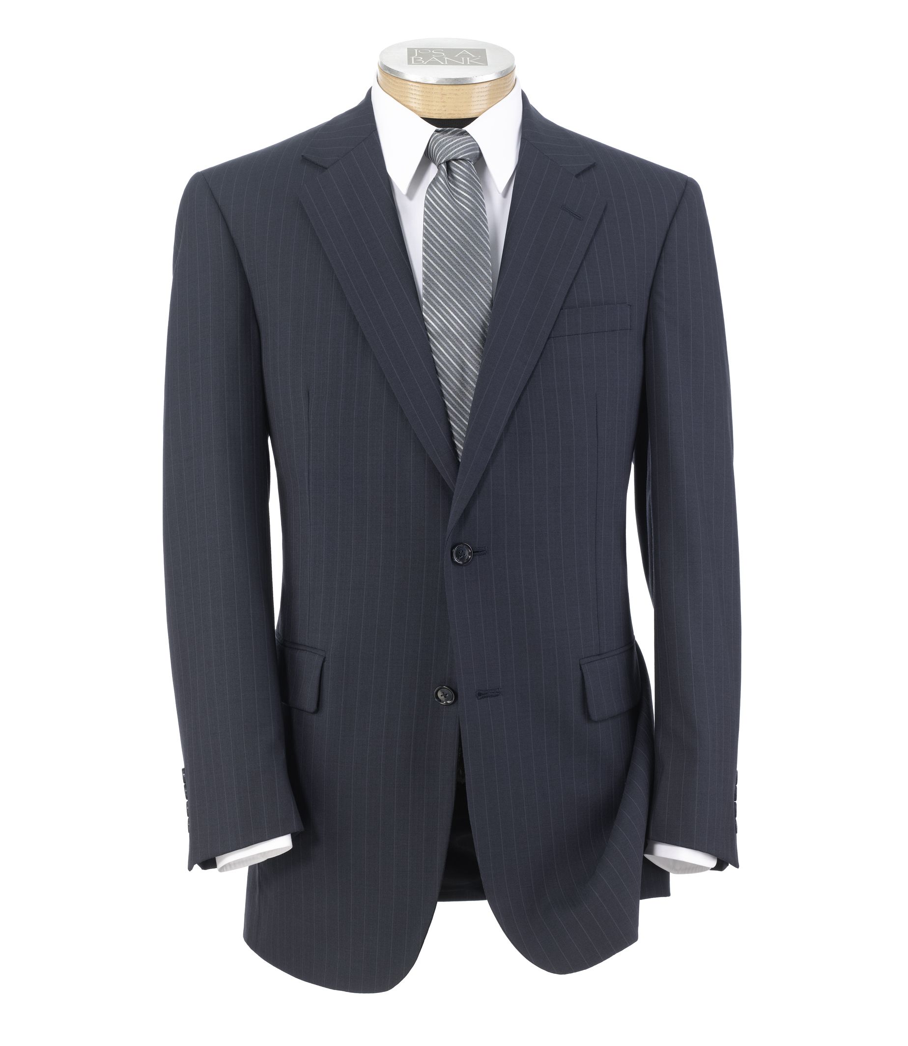 Executive 2-Button Wool Suit with Center Vent with Pleated Front Trousers
