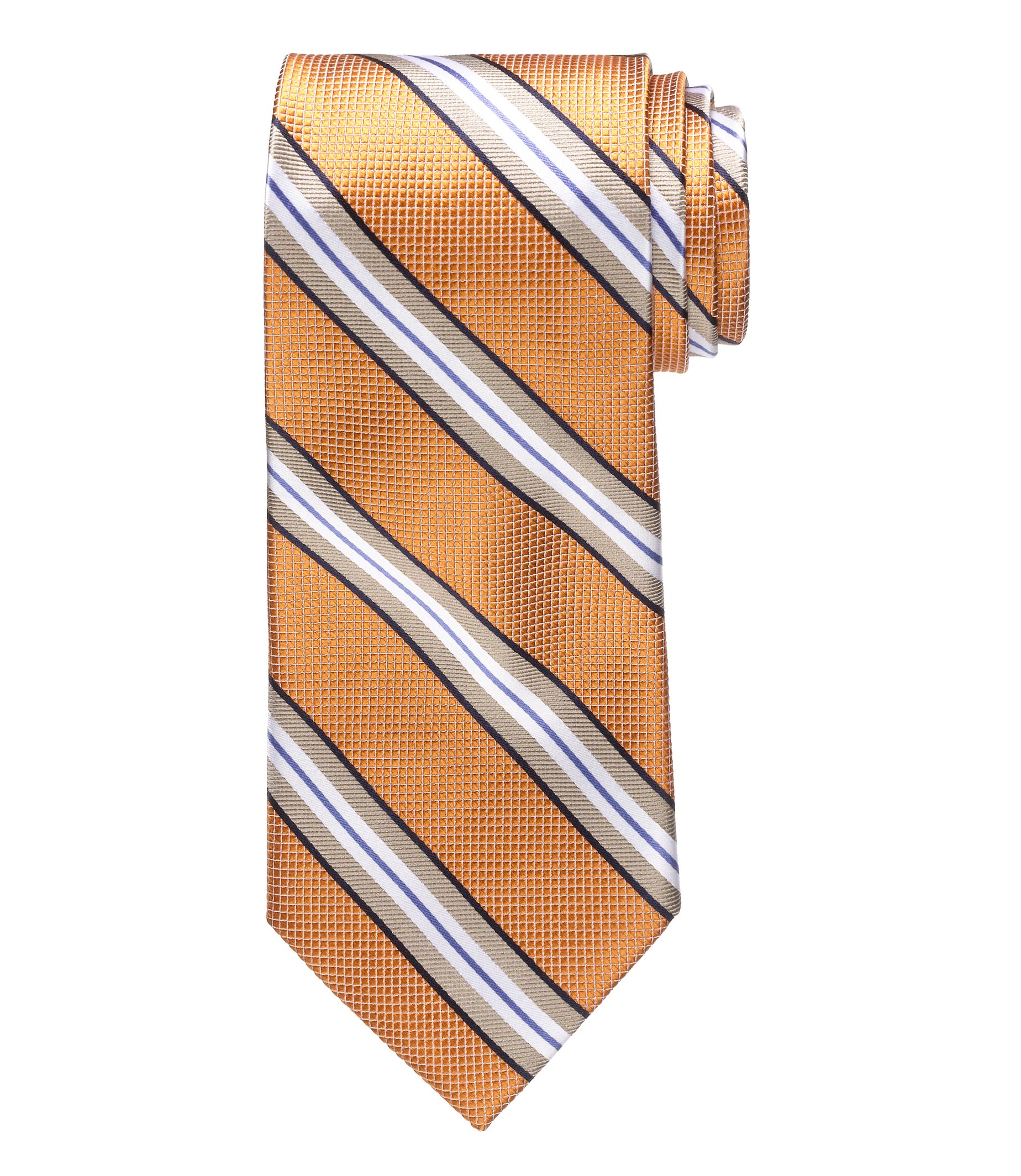 Signature Satin Tan Stripe Tie