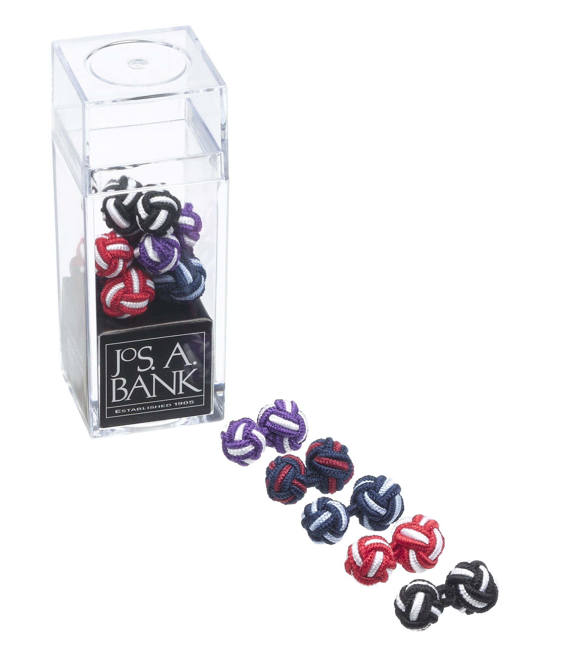 Two Tone Round Silk Knot Cufflinks, Assorted Colors | Twilia