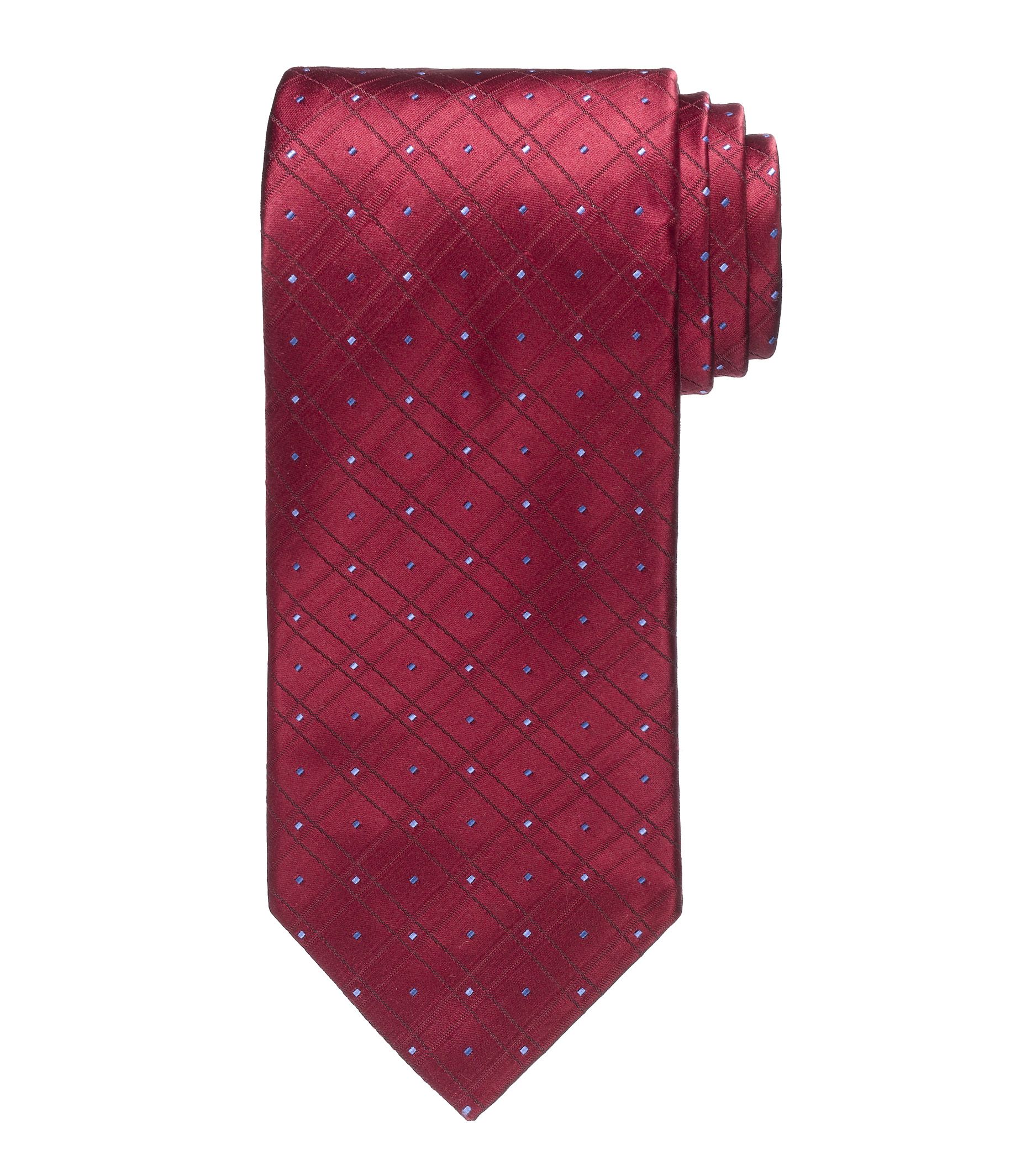 Signature Platinum Grid with Dots Tie